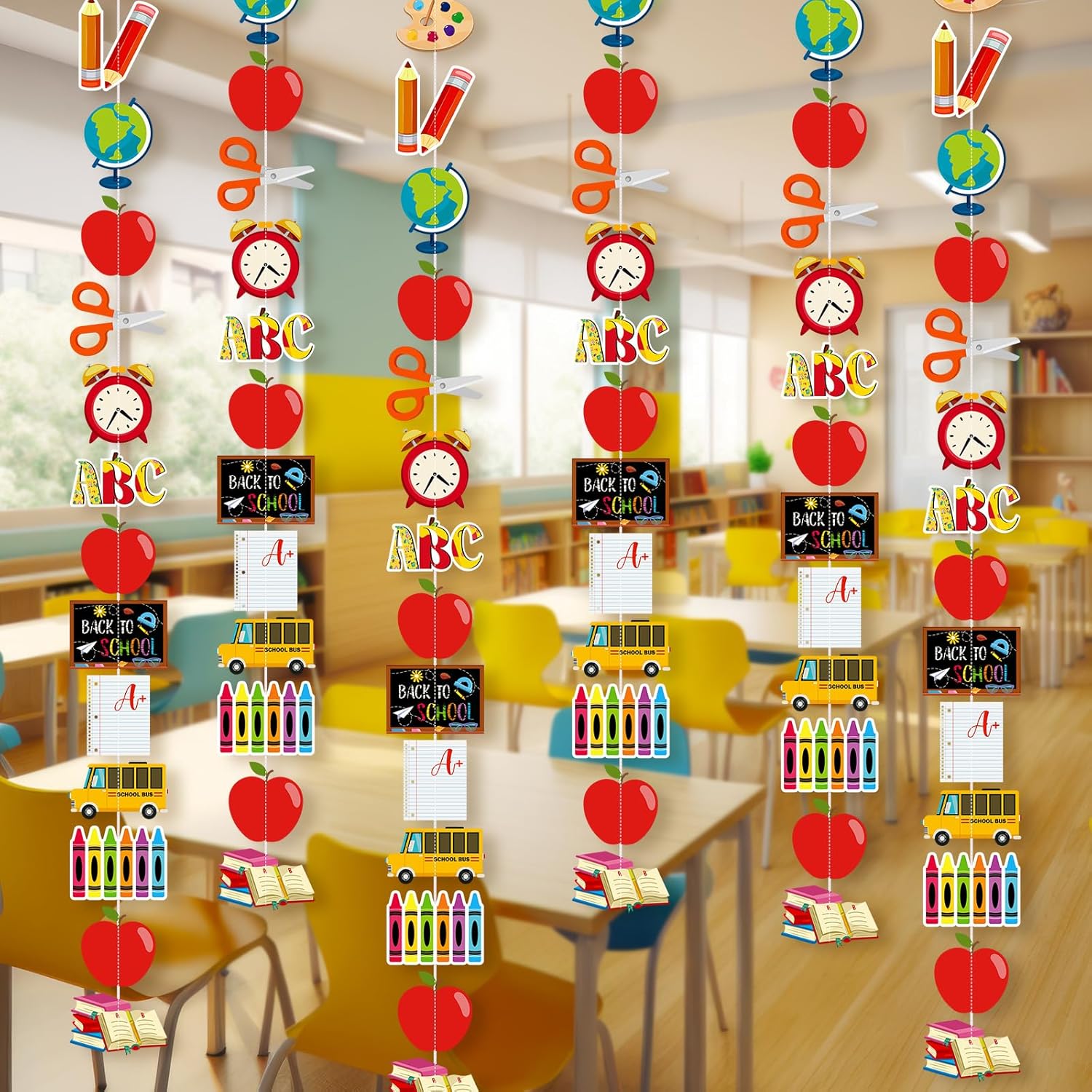 6 Pcs Back to School Garland Decorations
