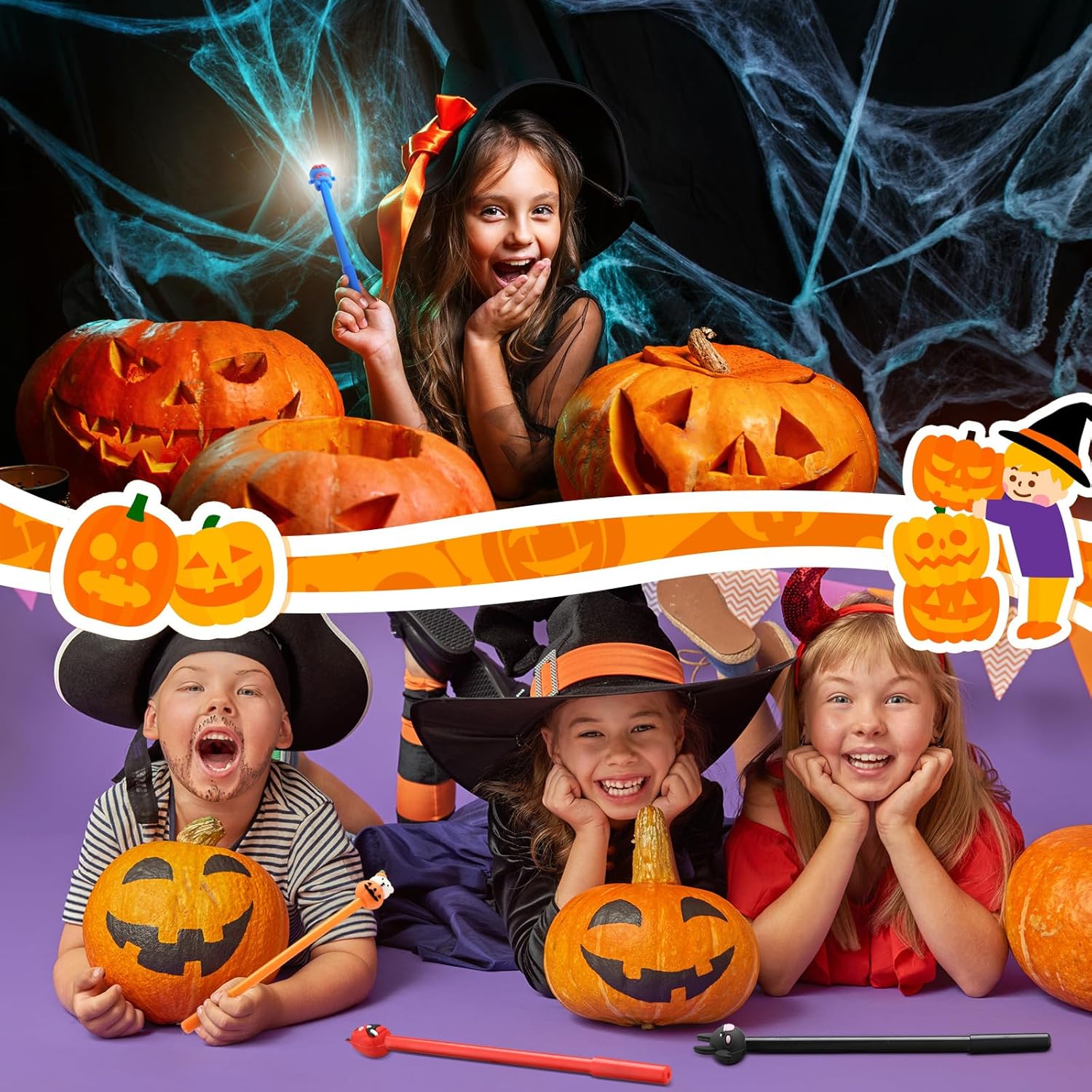 Yeaqee Halloween Gel Rollerball Pens 120 Pack 05mm Cute Cartoon Design