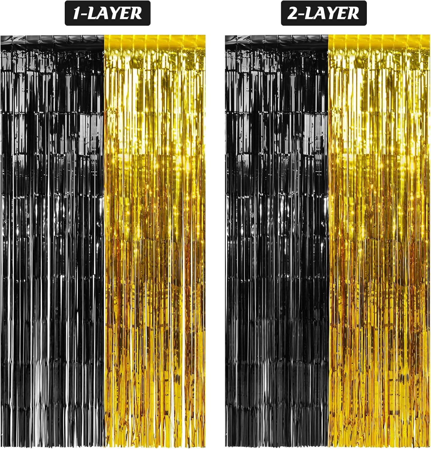 Zachely 6 Pack Graduation Foil Fringe Curtain Backdrop Decorations