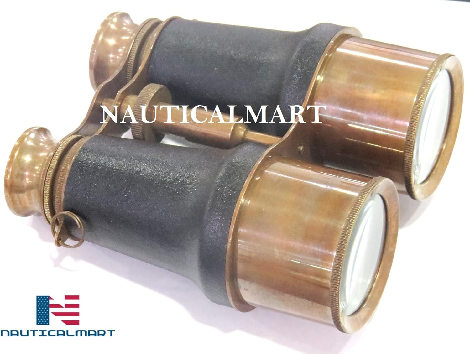 NauticalMart 6 Inche Marine Brown Antique Leather Binoculars