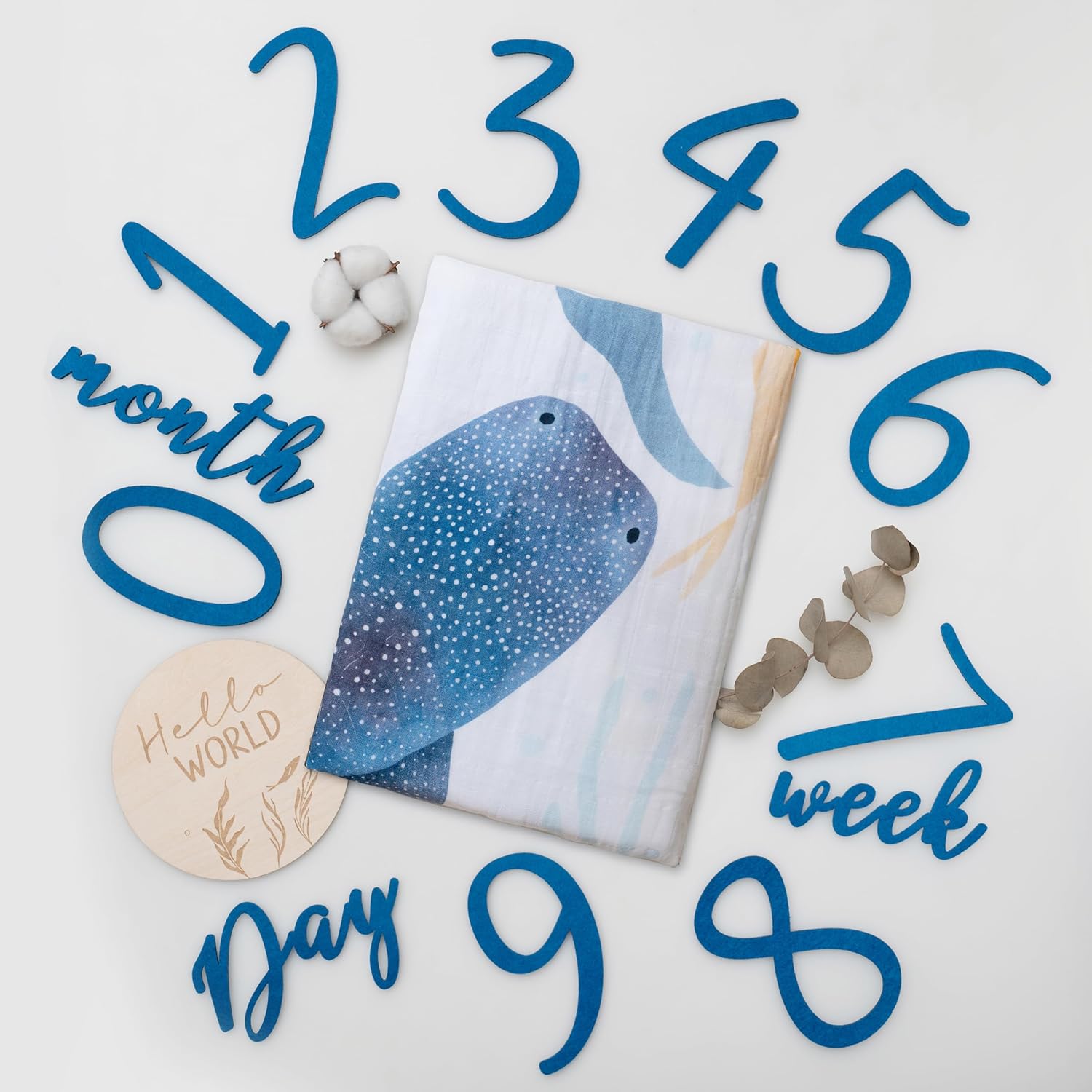 Miaoberry Ocean Baby Milestone Blanket for Boys