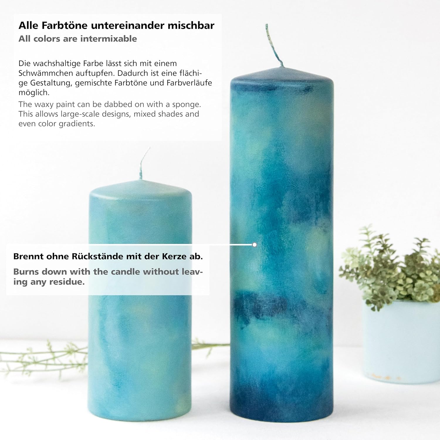 LM-Kreativ Rainbow Candle Painting Kit - 6 Pens for DIY Candle Art