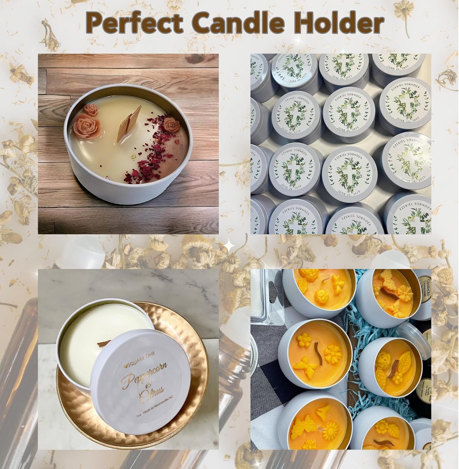 ZENFUN 24 Pack White Candle Tins with Lids