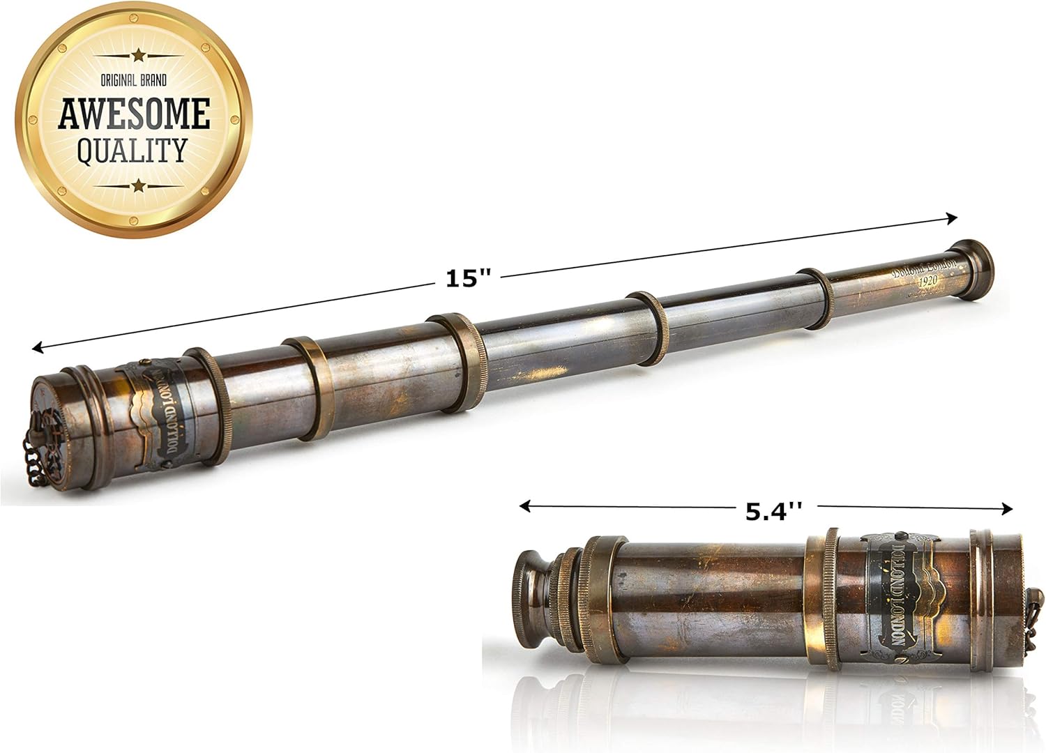 Handmade Antique Brass Telescope Replica 15 Inch