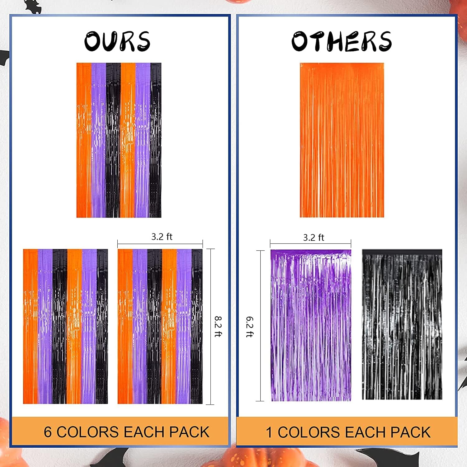 LOLStar 3 Pack Photo Booth Props Halloween Backdrop Curtains