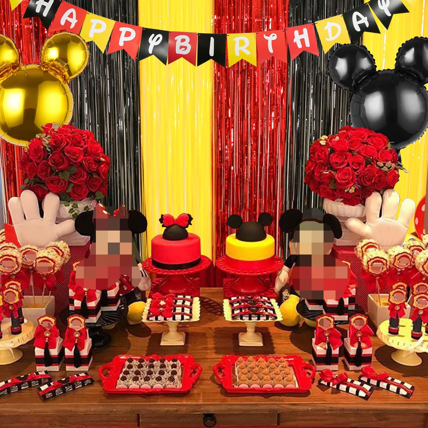 Cartoon Mouse Birthday Decorations Photo Booth Backdrop