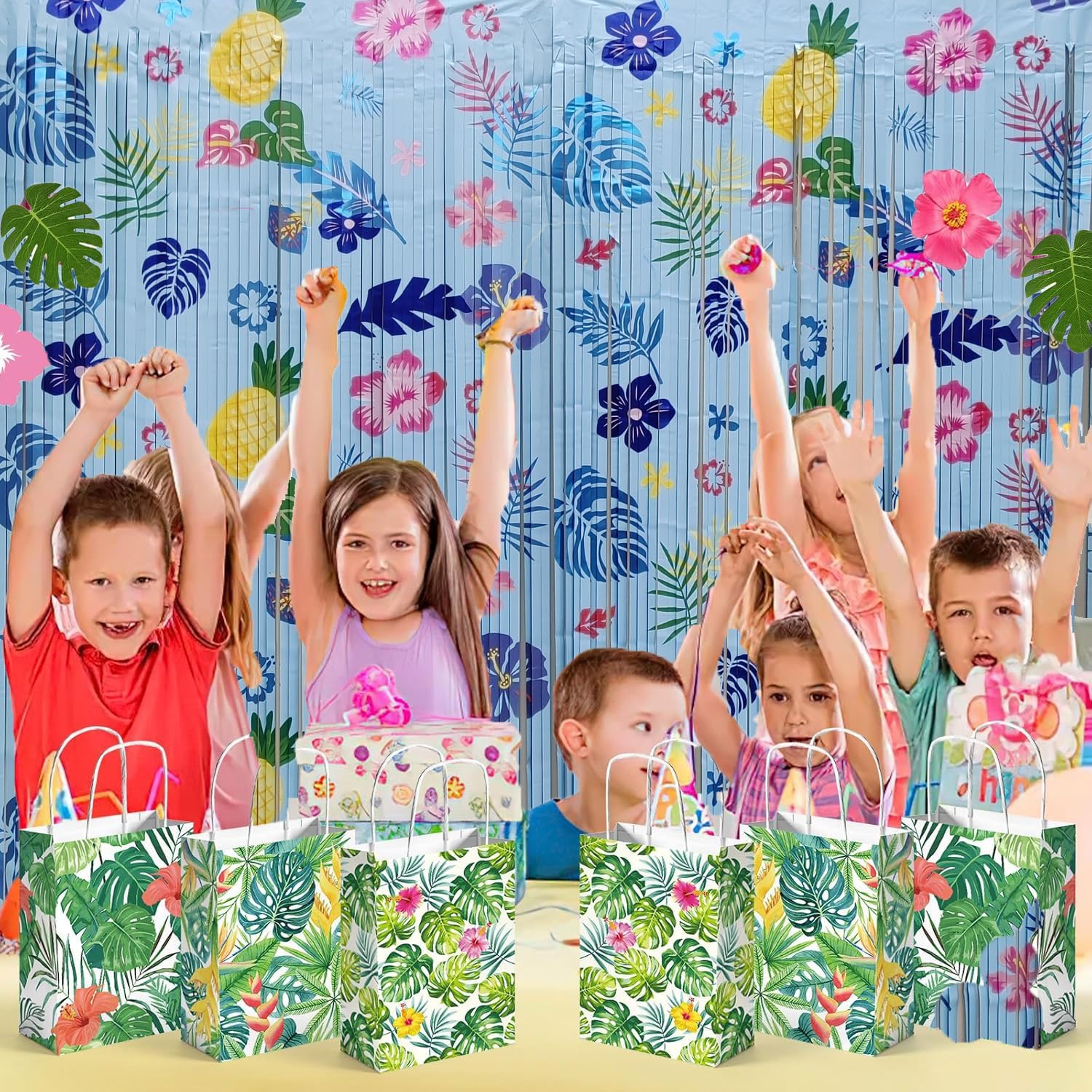 BEAF Hawaiian Element Birthday Backdrop Curtains