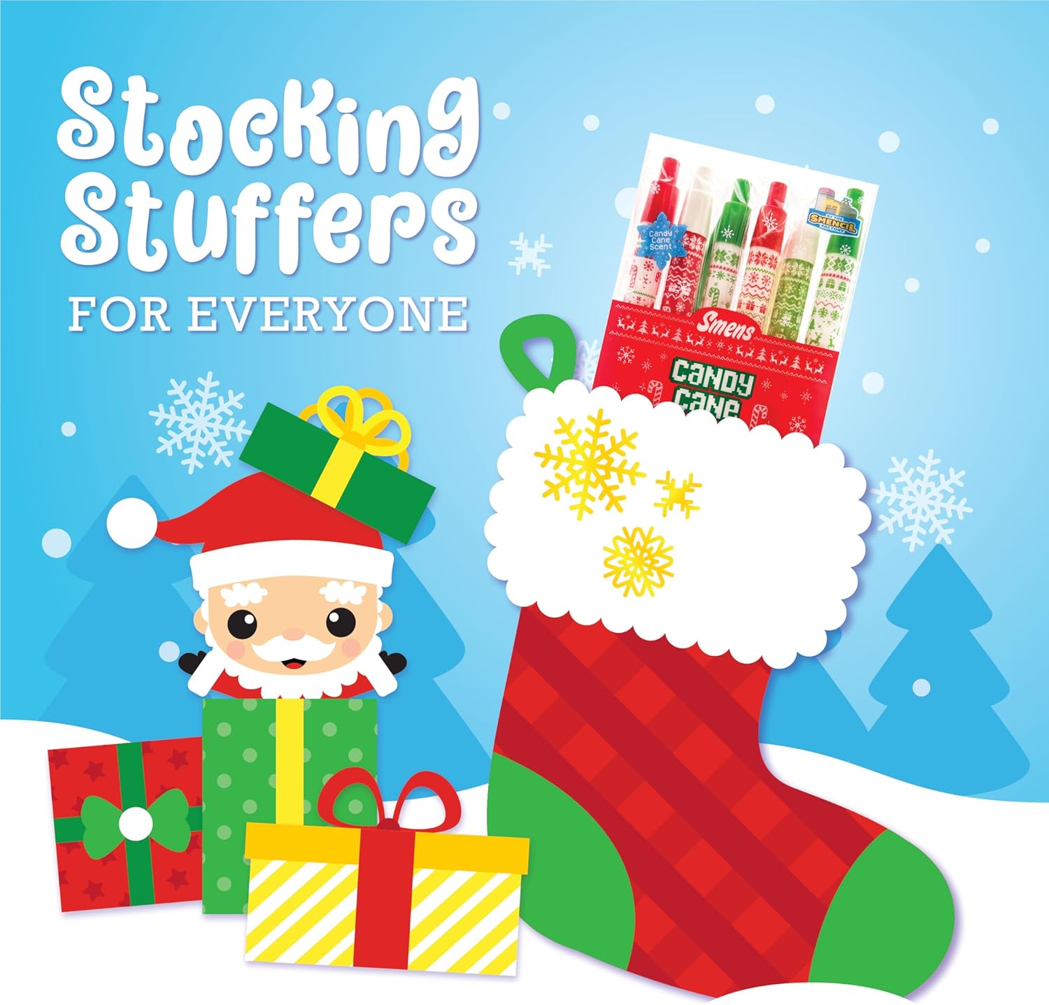 Holiday Smens Candy Cane Scented Gel Ink Pens 6 Count