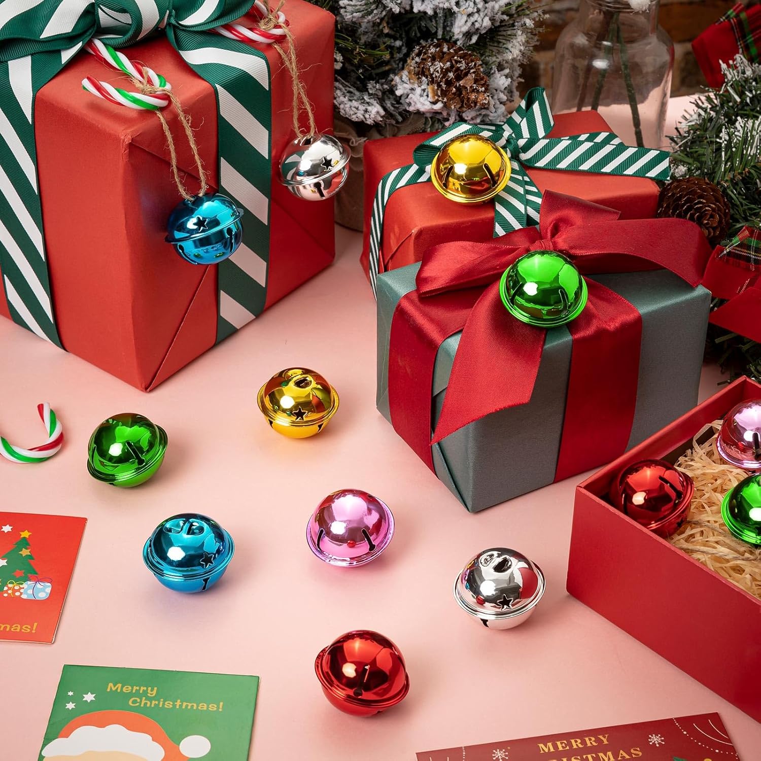 18PCS Large Jingle Bells for Christmas Crafts and Decor