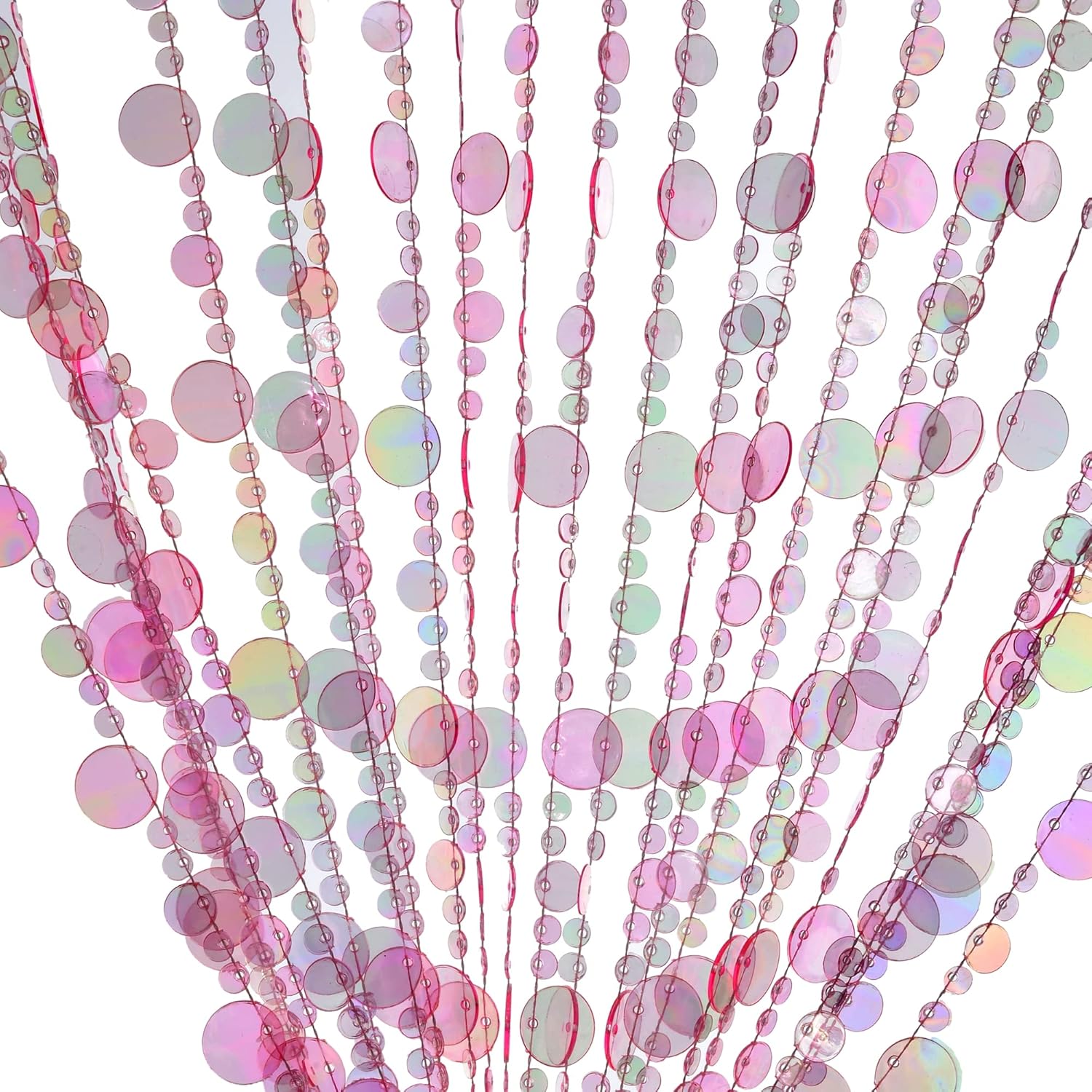FlavorThings 3FTx6FT Pink Iridescent Beaded Curtain