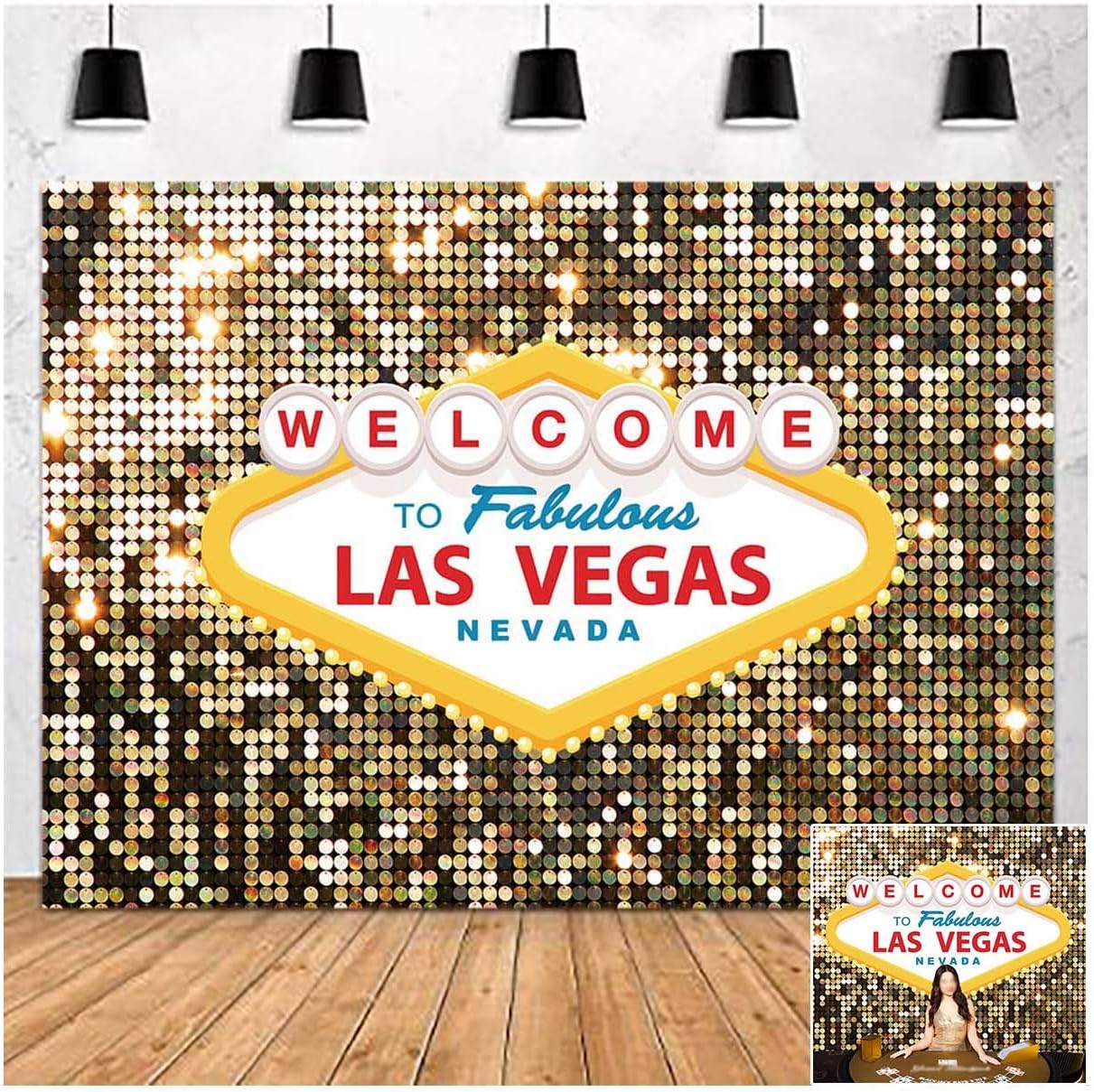 Fanghui Vegas Party Photo Backdrop 7x5ft Vinyl