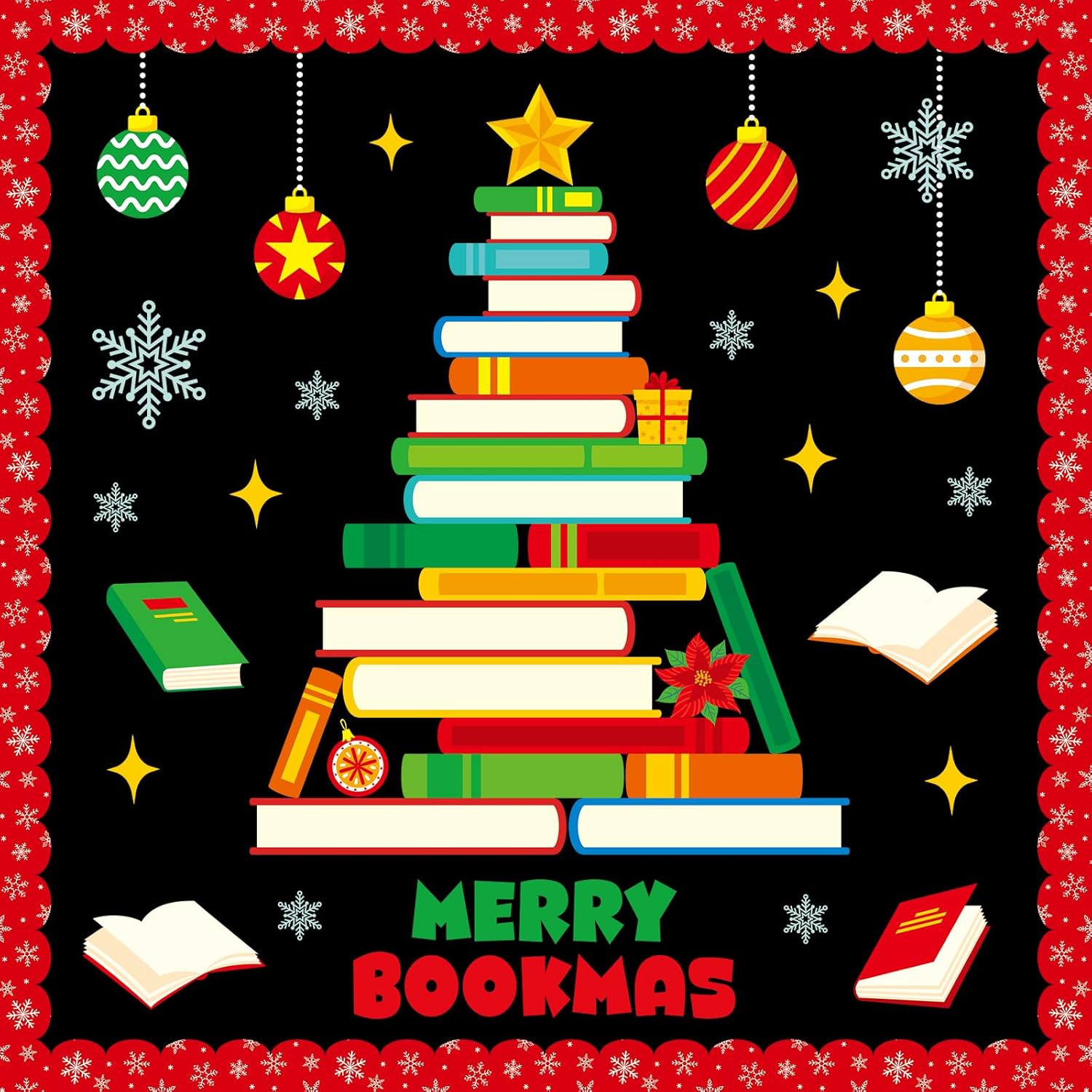 Christmas Bulletin Board Decoration Set with 74pcs Decorations
