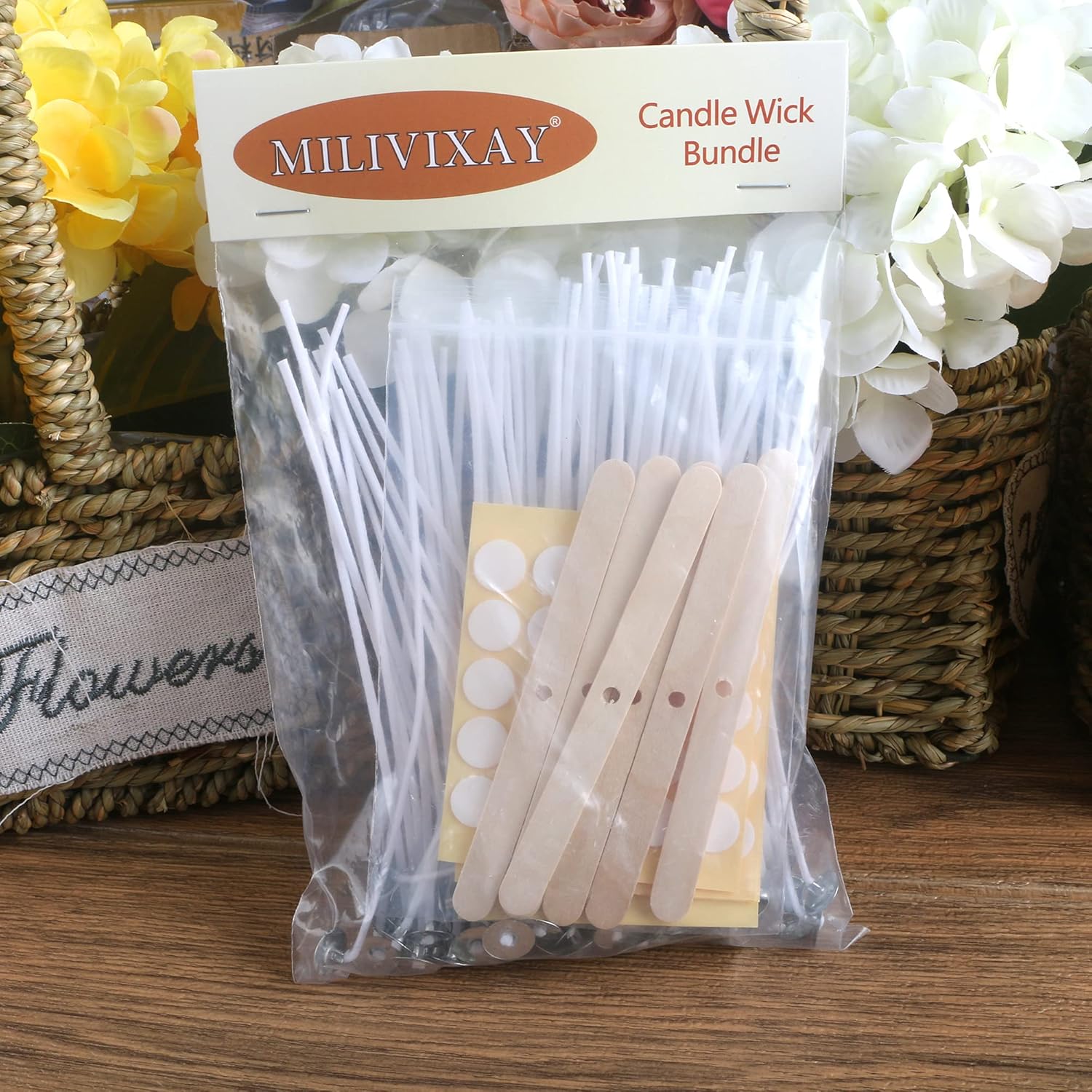 MILIVIXAY 6 Inch Candle Wick Bundle