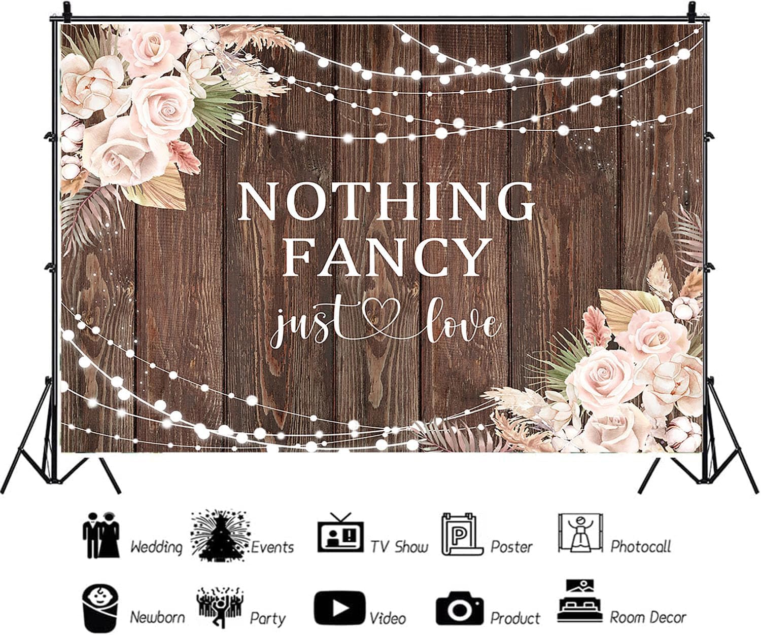 Rustic Wedding Backdrop for Photography 7x5ft