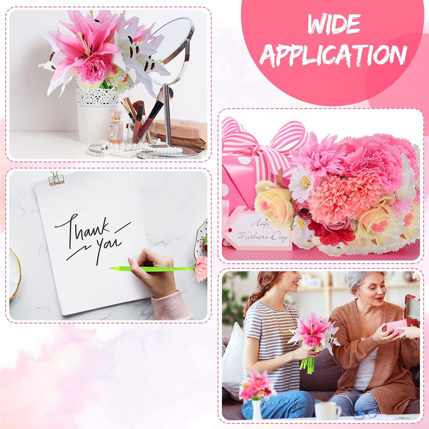 BBTO 24 Pcs Flower Pens Set for Women Gift