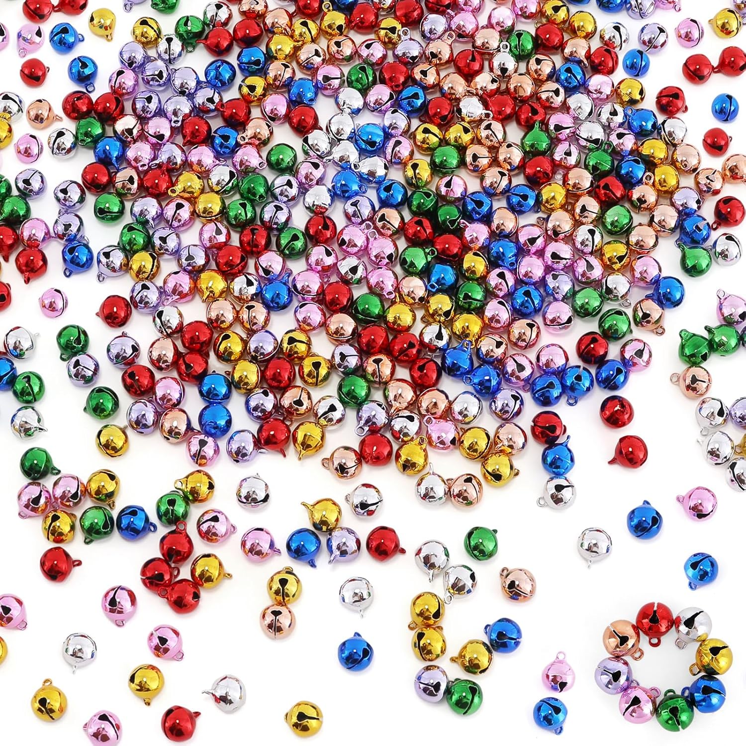 LIGHOON 120 Pcs 12 Inch Colorful Craft Bells