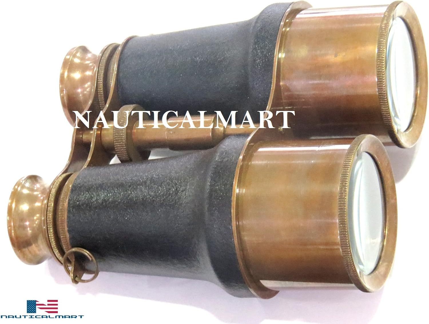 NauticalMart 6 Inche Marine Brown Antique Leather Binoculars
