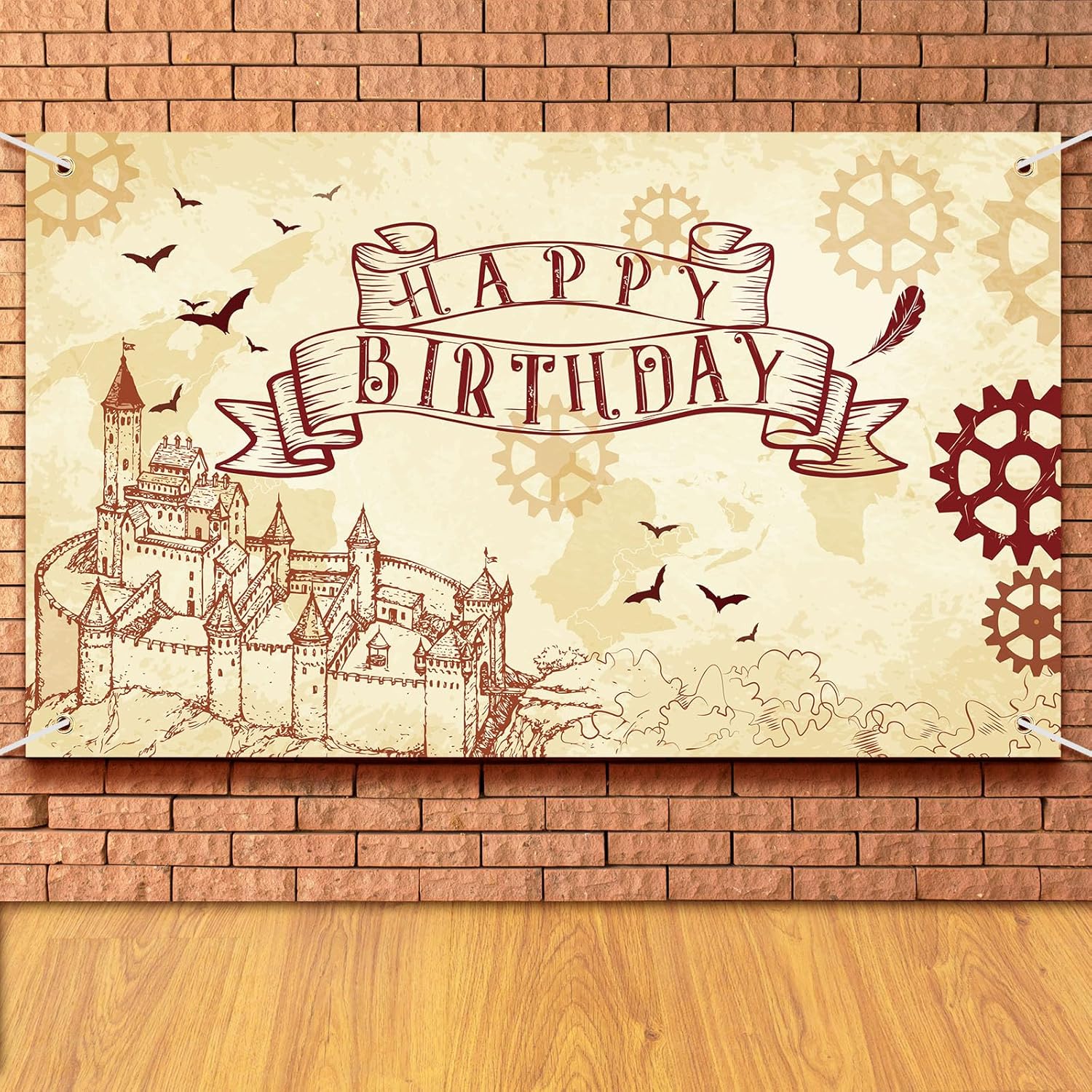 Wizard Party Backdrop Banner Magic School Castle Happy Birthday Decoration