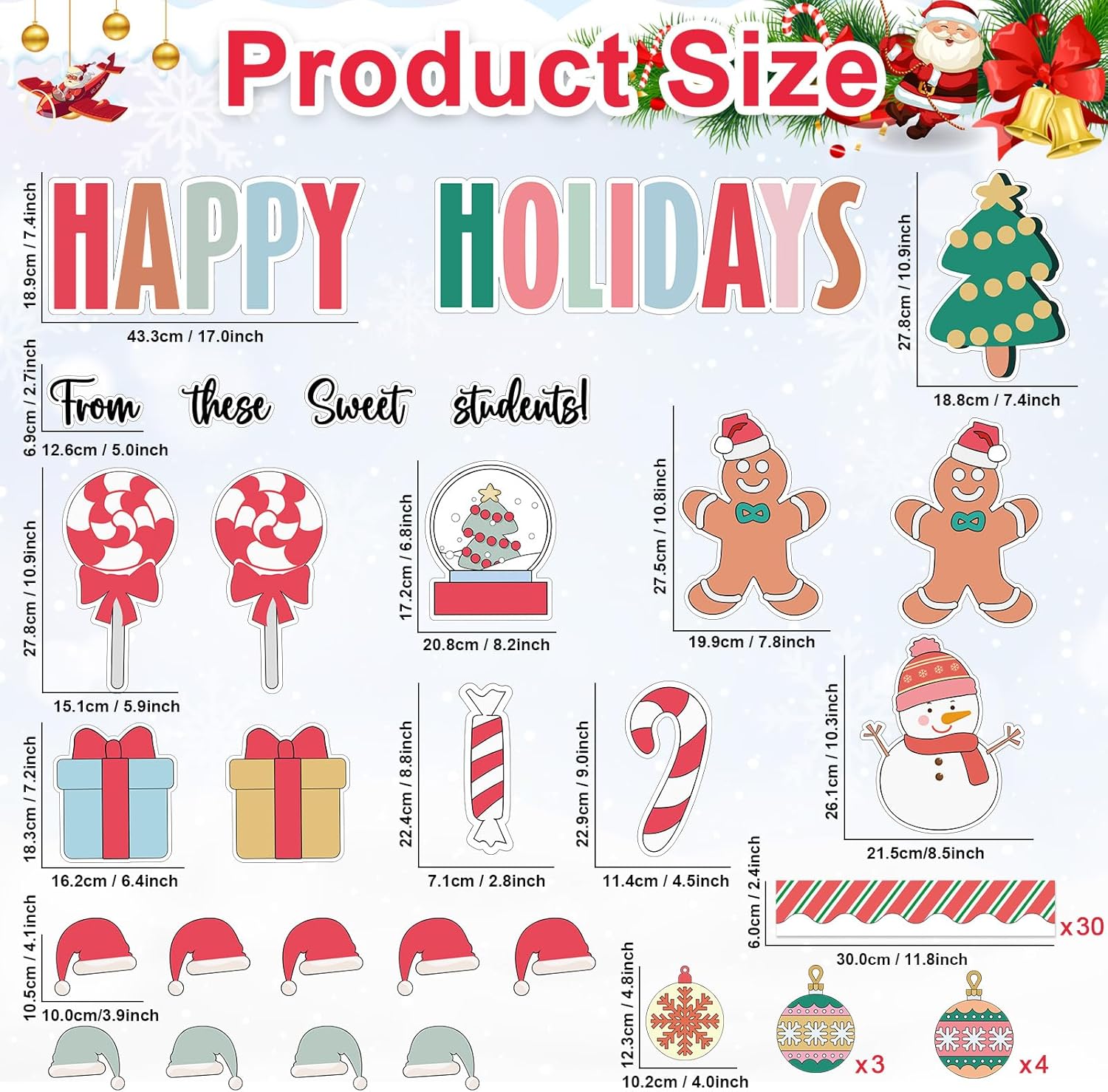Christmas Bulletin Board Decoration Set