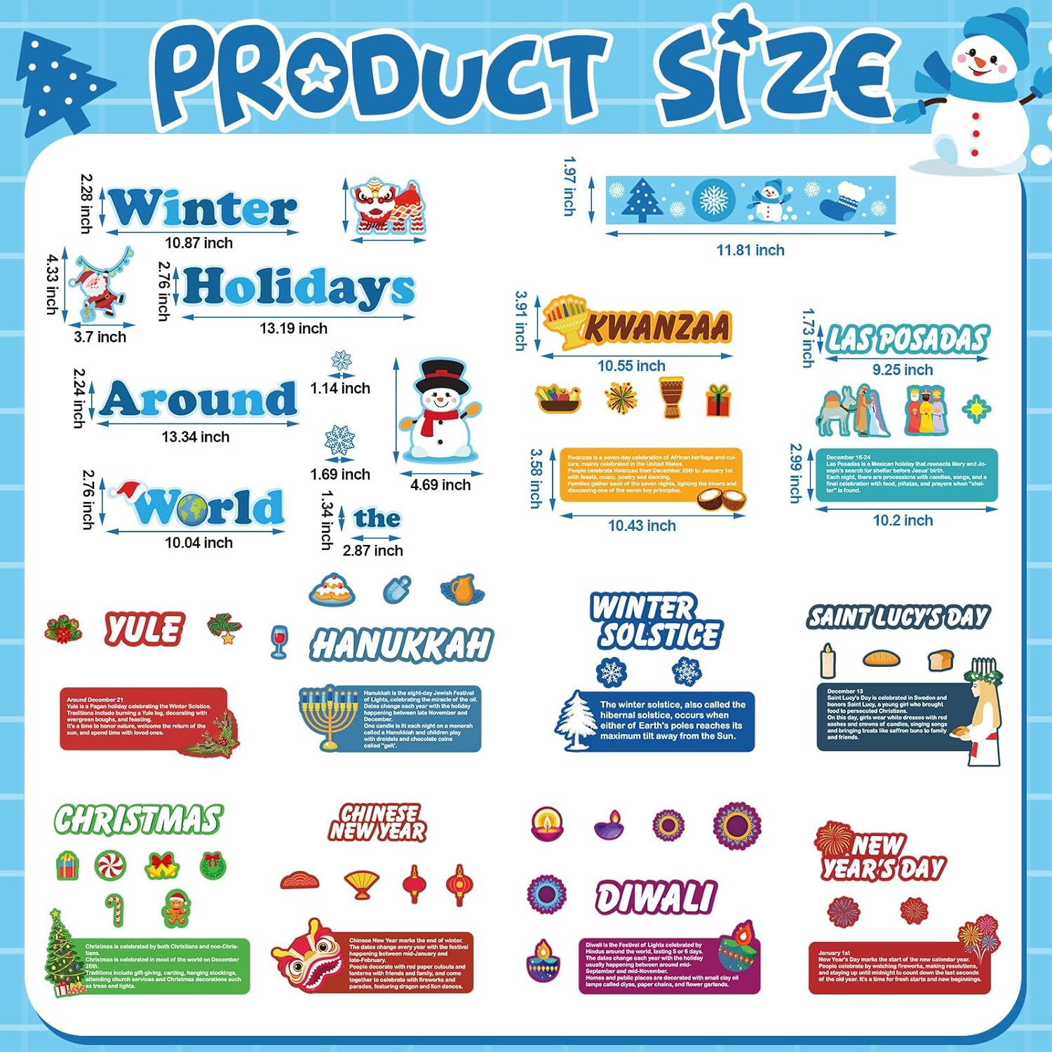 Winter Holidays Around The World Bulletin Board Set