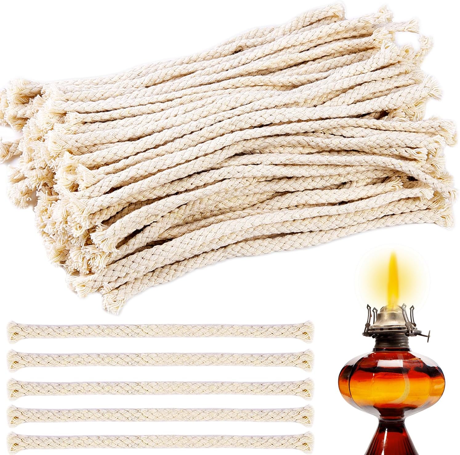 100PCS Round Cotton Oil Lamp Wicks 14 Inch