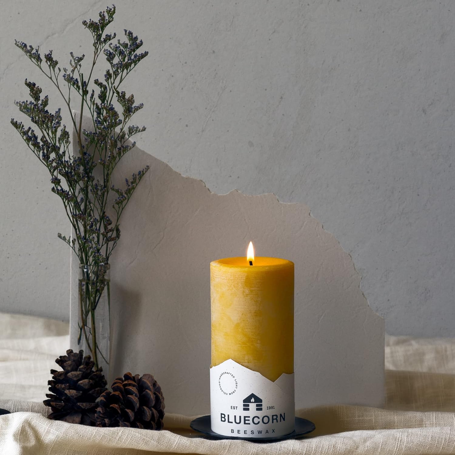 Bluecorn Beeswax 100 Pure Pillar Candles