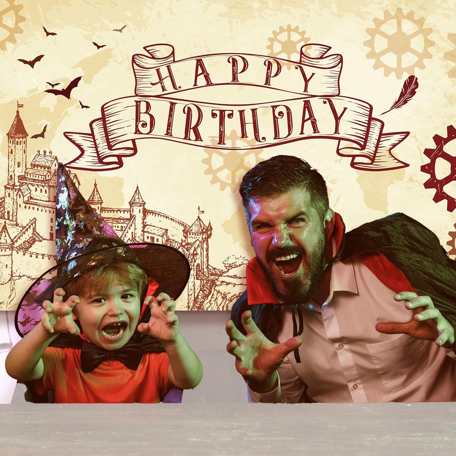 Wizard Party Backdrop Banner Magic School Castle Happy Birthday Decoration
