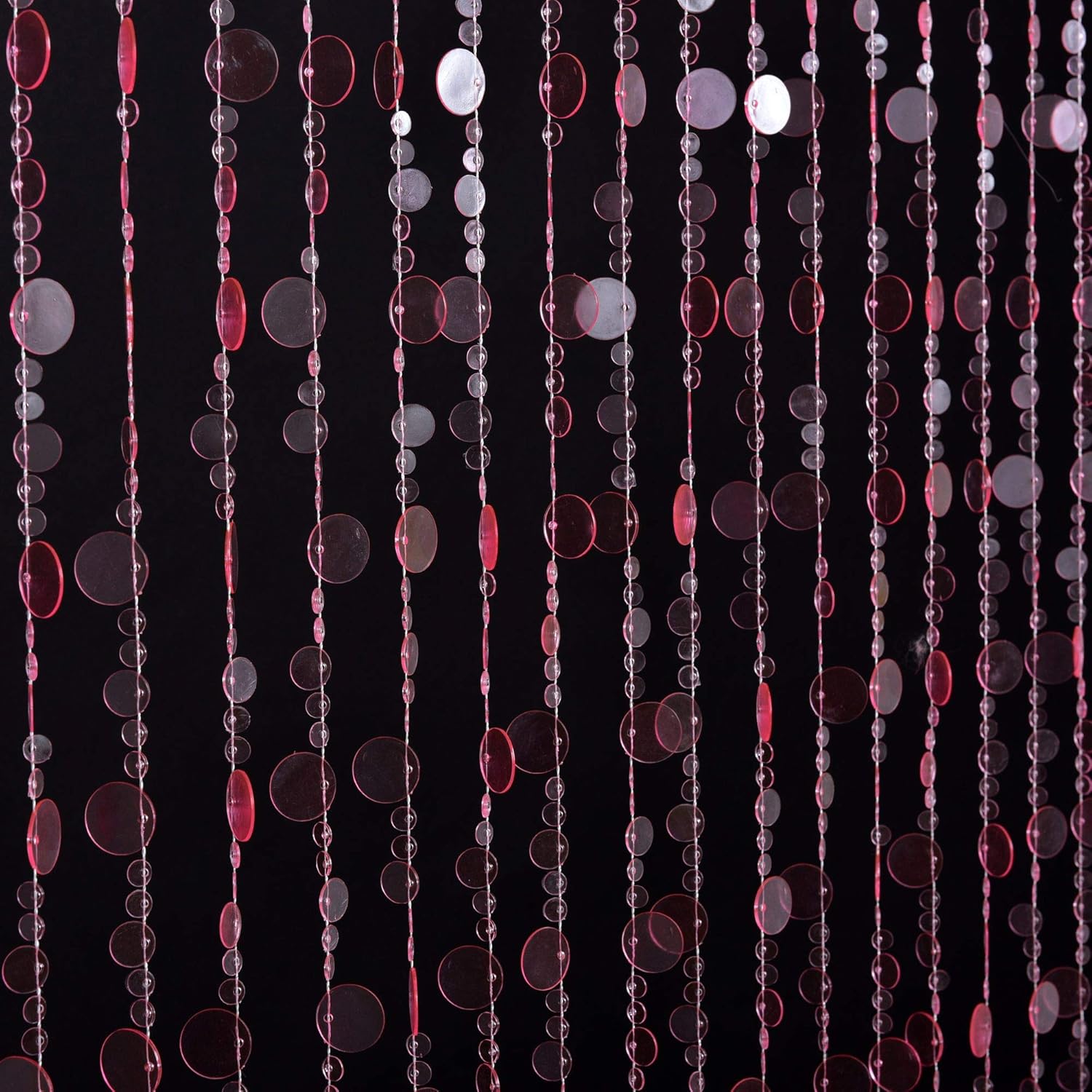 FlavorThings 3FTx6FT Pink Iridescent Beaded Curtain