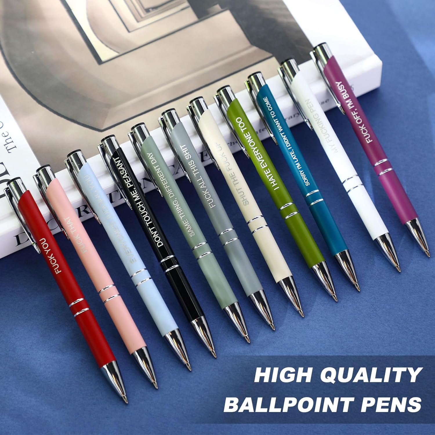 24 Snarky Office Pens Funny Ballpoint Pens with Insulting Quotes