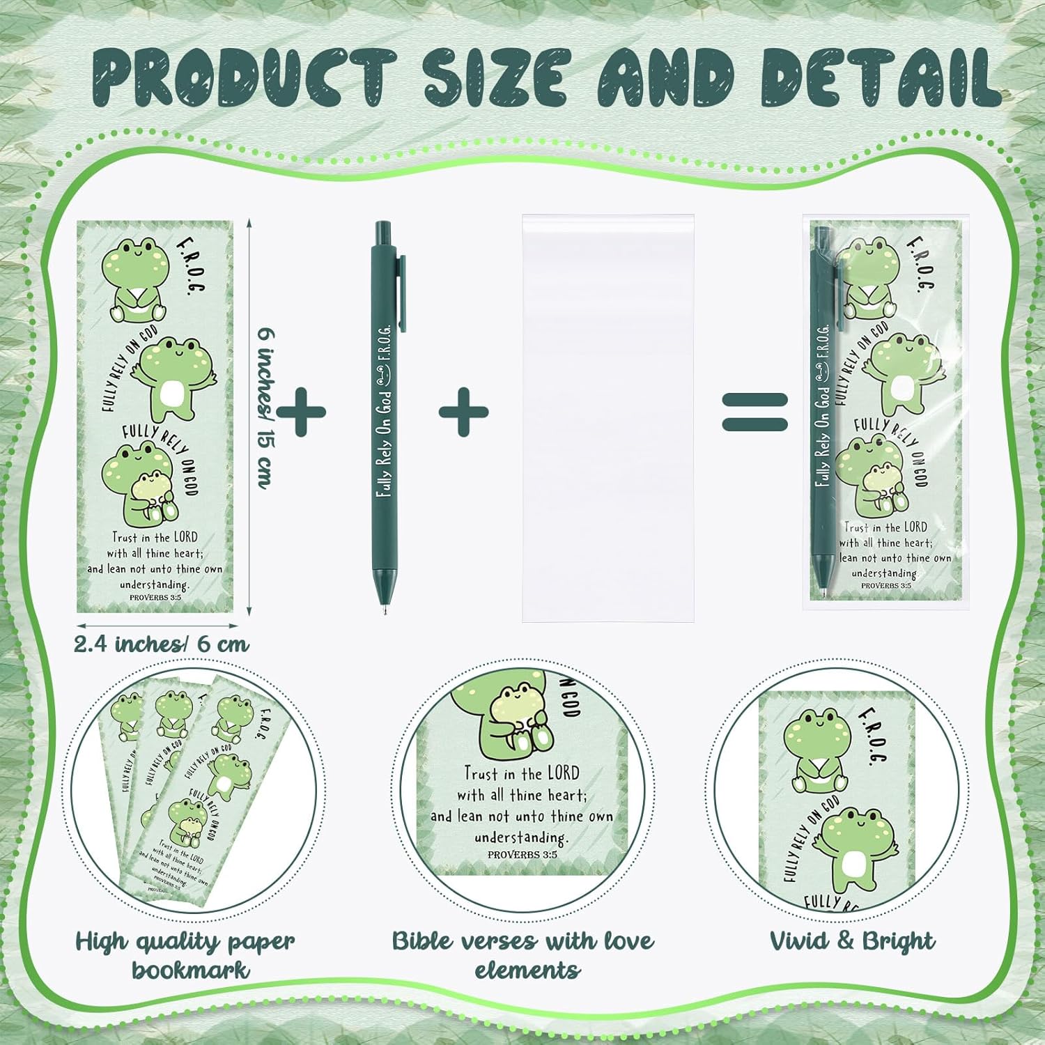 20 Piece Christian Gift Set with Frog Pens and Bookmarks