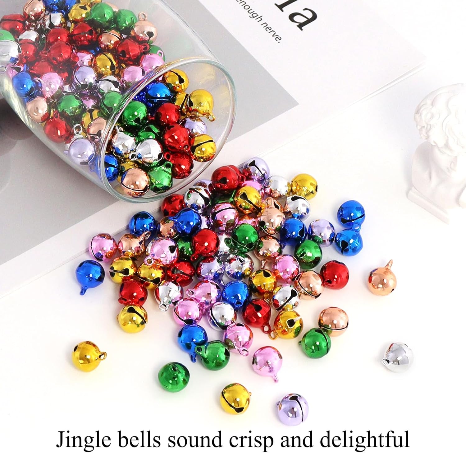 LIGHOON 120 Pcs 12 Inch Colorful Craft Bells