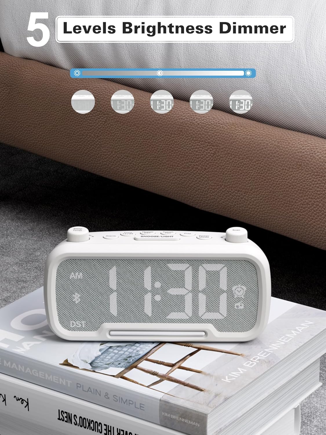 Mesqool Alarm Clock with Bluetooth Speaker and FM Radio