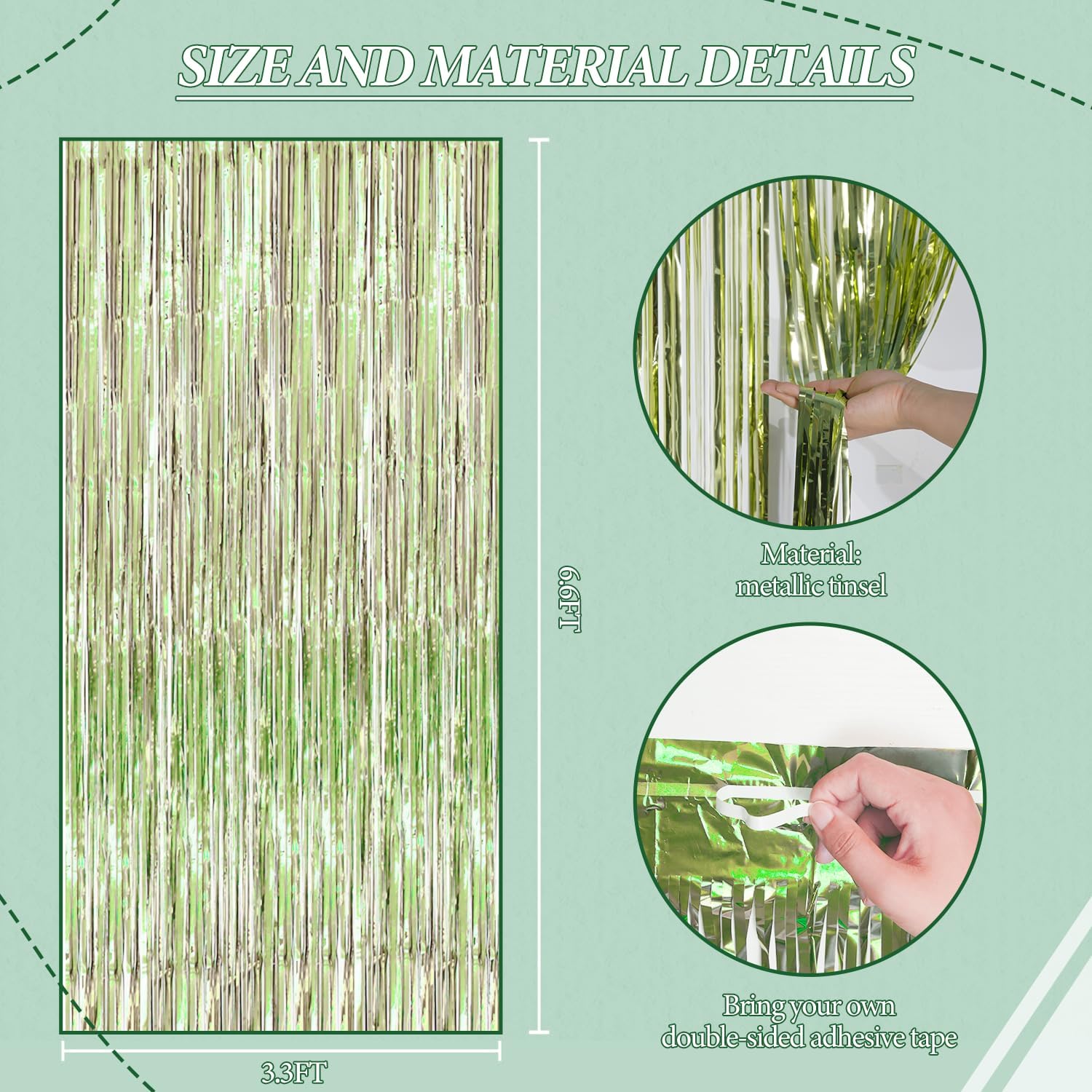 2 Pack Foil Fringe Curtains for Party Decorations