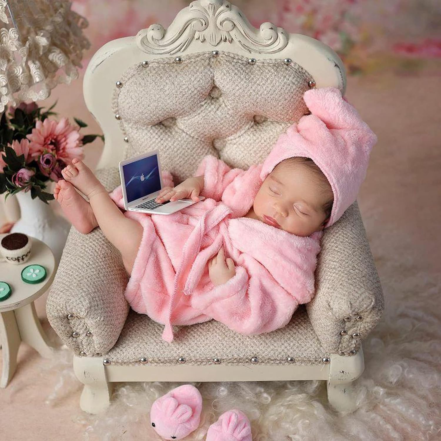 Soft MG House Baby Bathrobe Photography Set