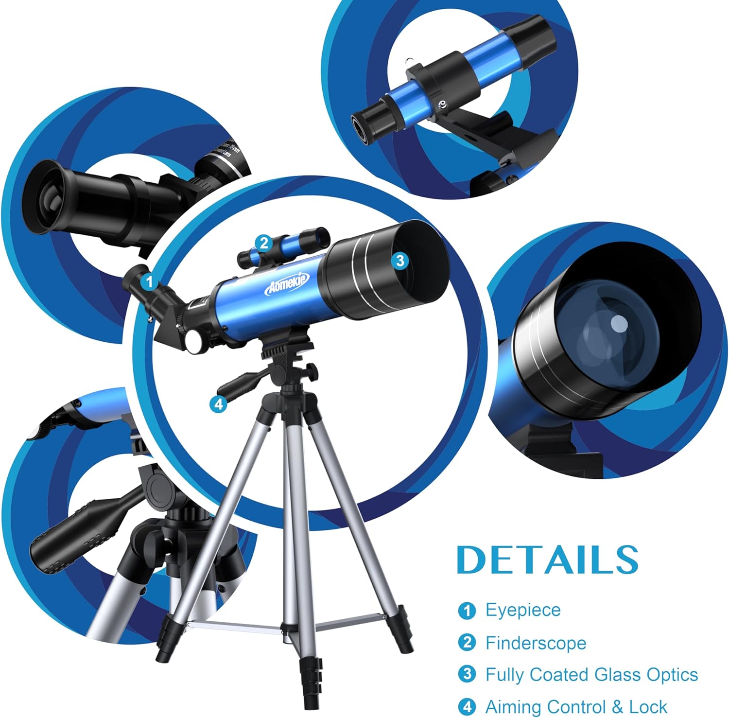 AOMEKIE 40070 70mm Telescope with Tripod and Phone Adapter