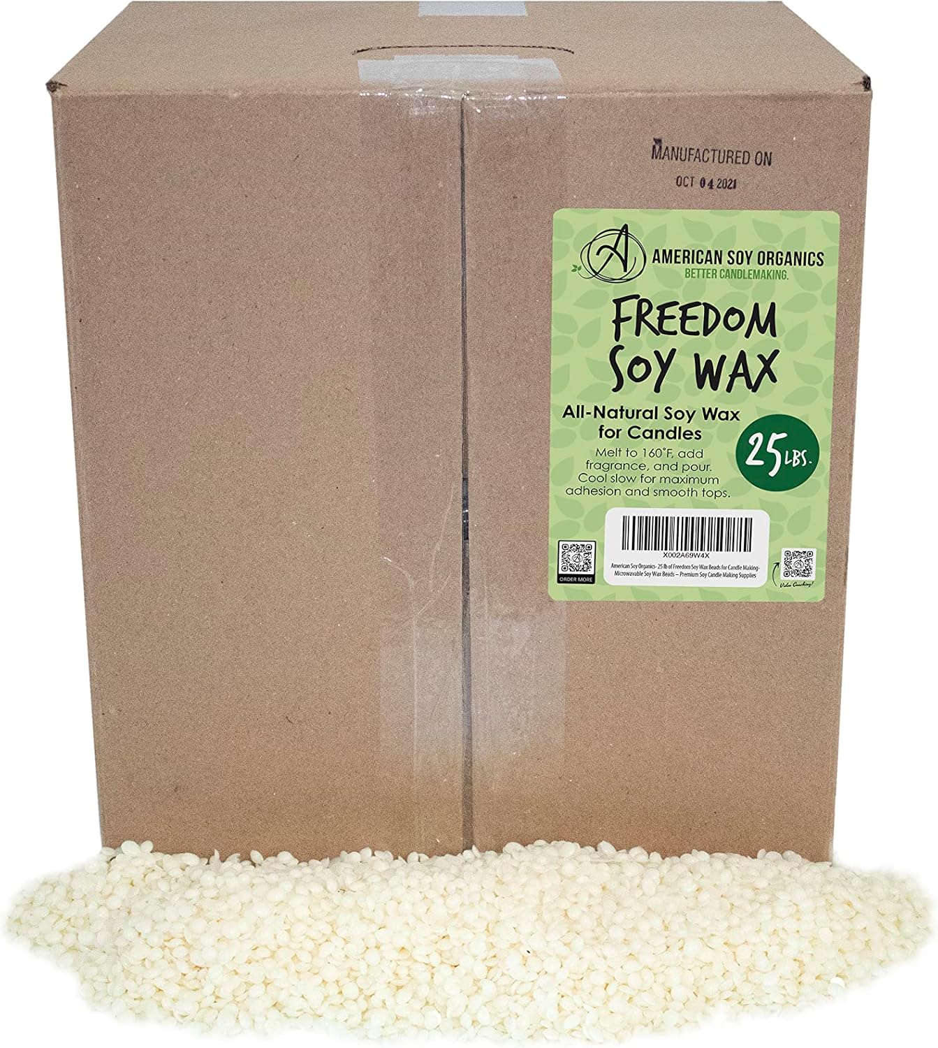 Freedom Soy Wax Beads 25 Lbs Paraffin Free