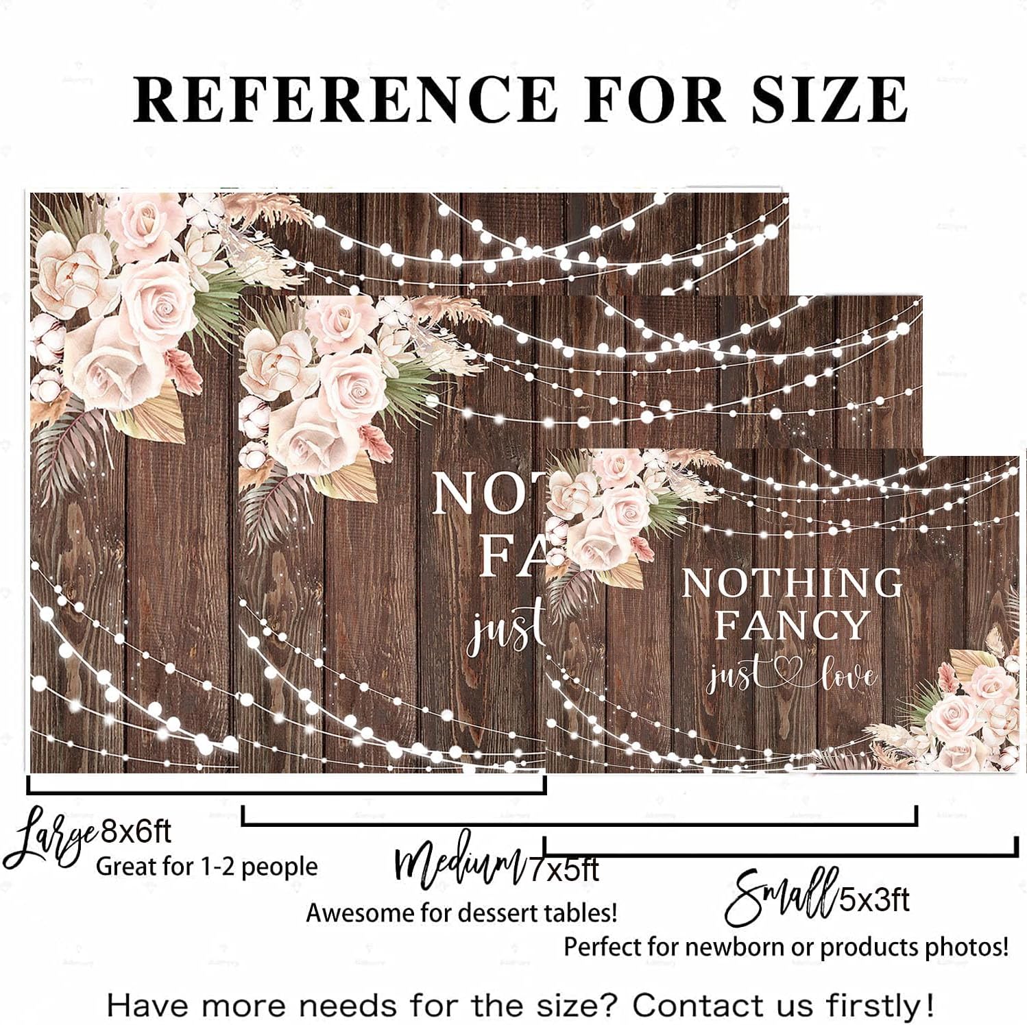 Rustic Wedding Backdrop for Photography 7x5ft