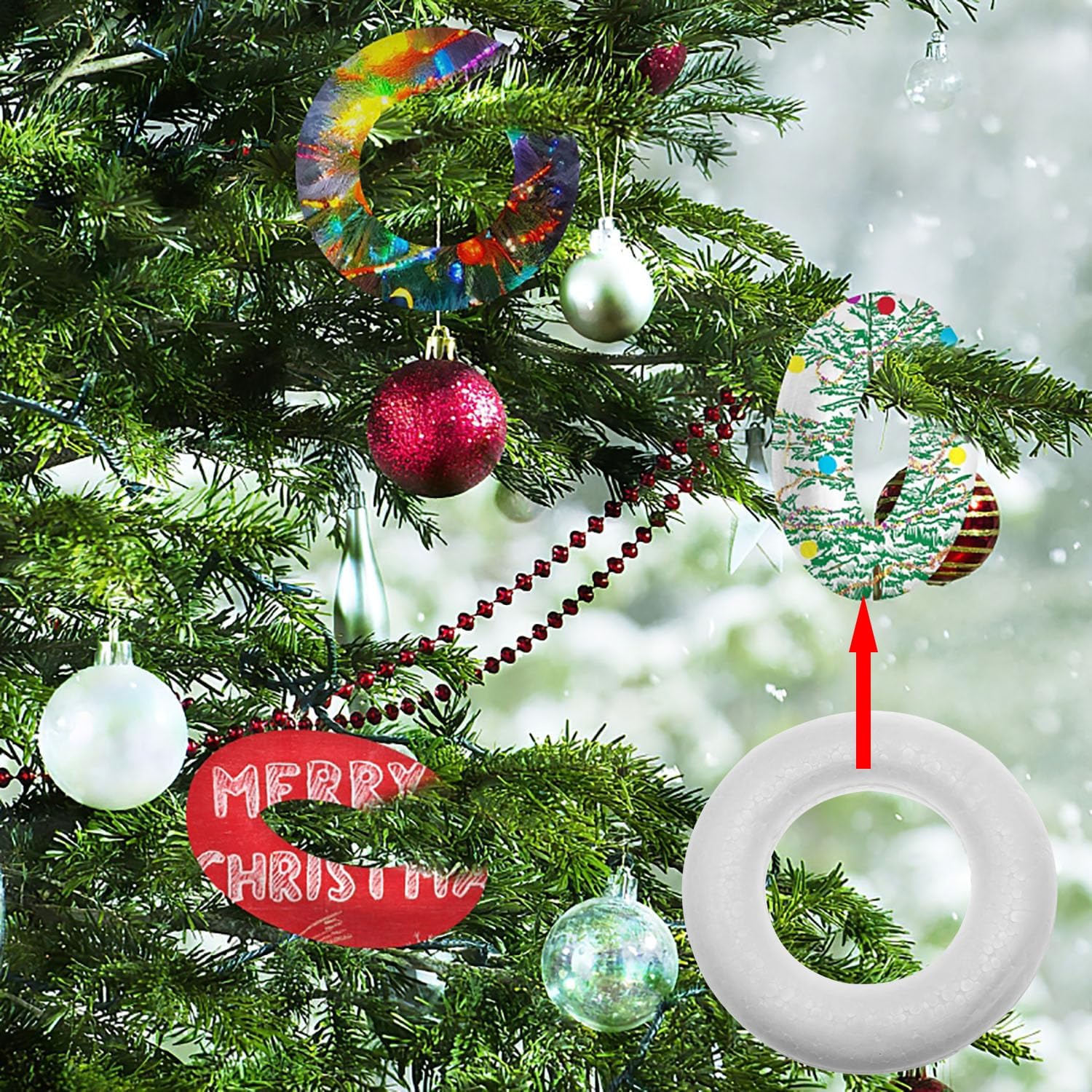 Lovelysp 4 Inch Foam Wreath Form Circle 6PCS White