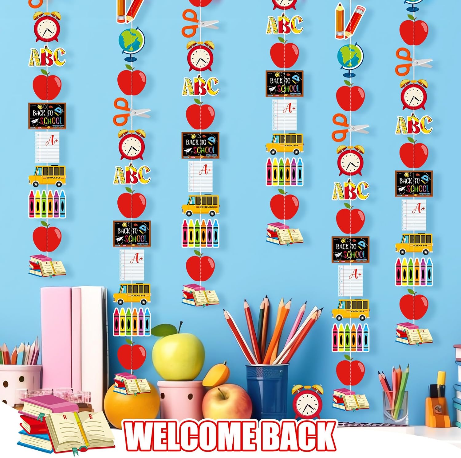 6 Pcs Back to School Garland Decorations