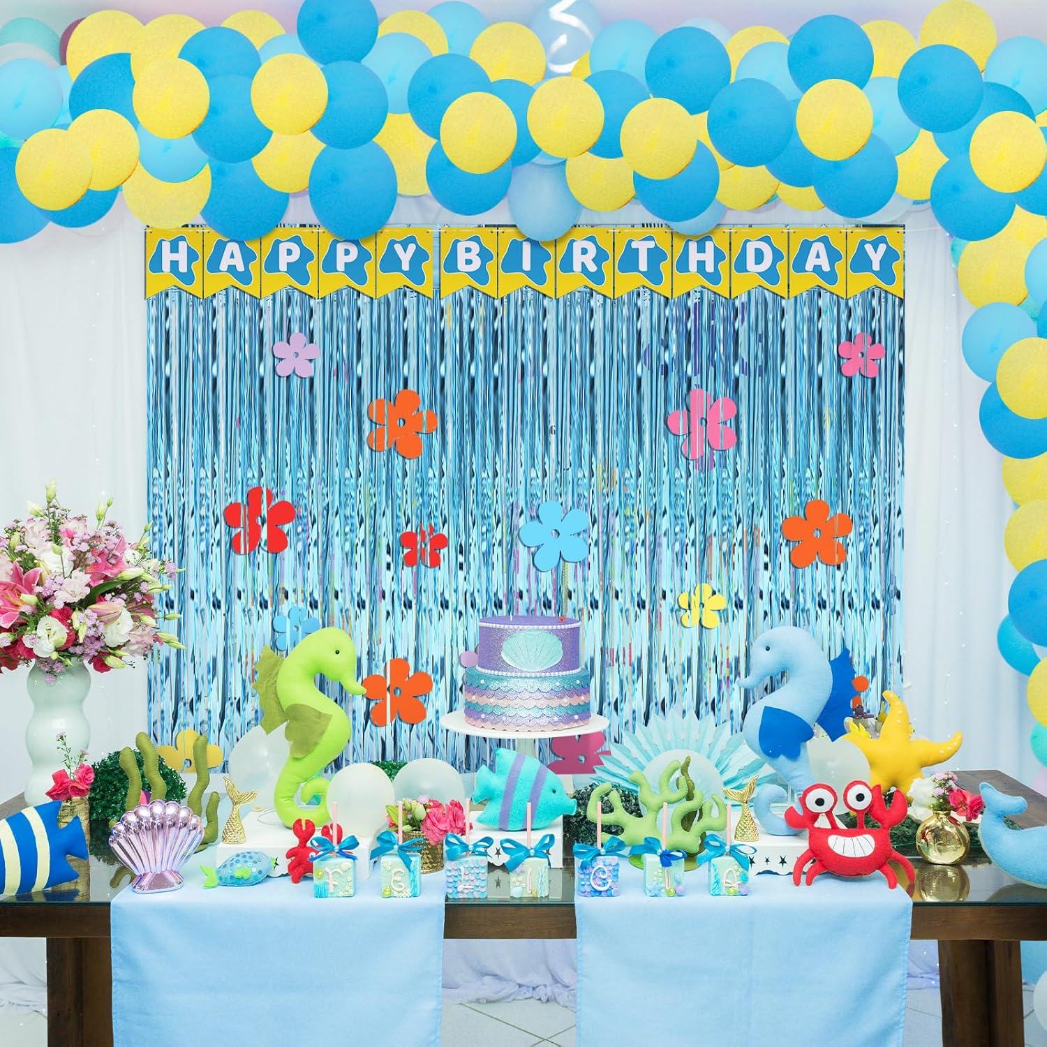 Epakh 39 Pcs Cartoon Sponge Birthday Decor Set
