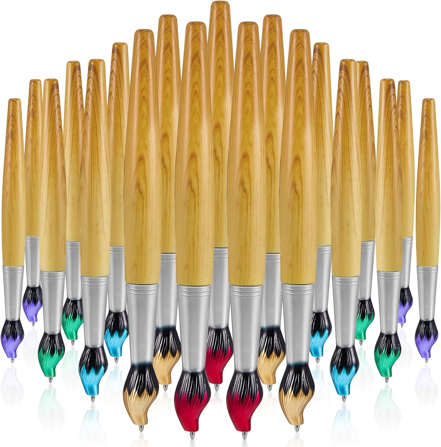 Outus 30 pcs Bamboo Brush Shape Ballpoint Pens