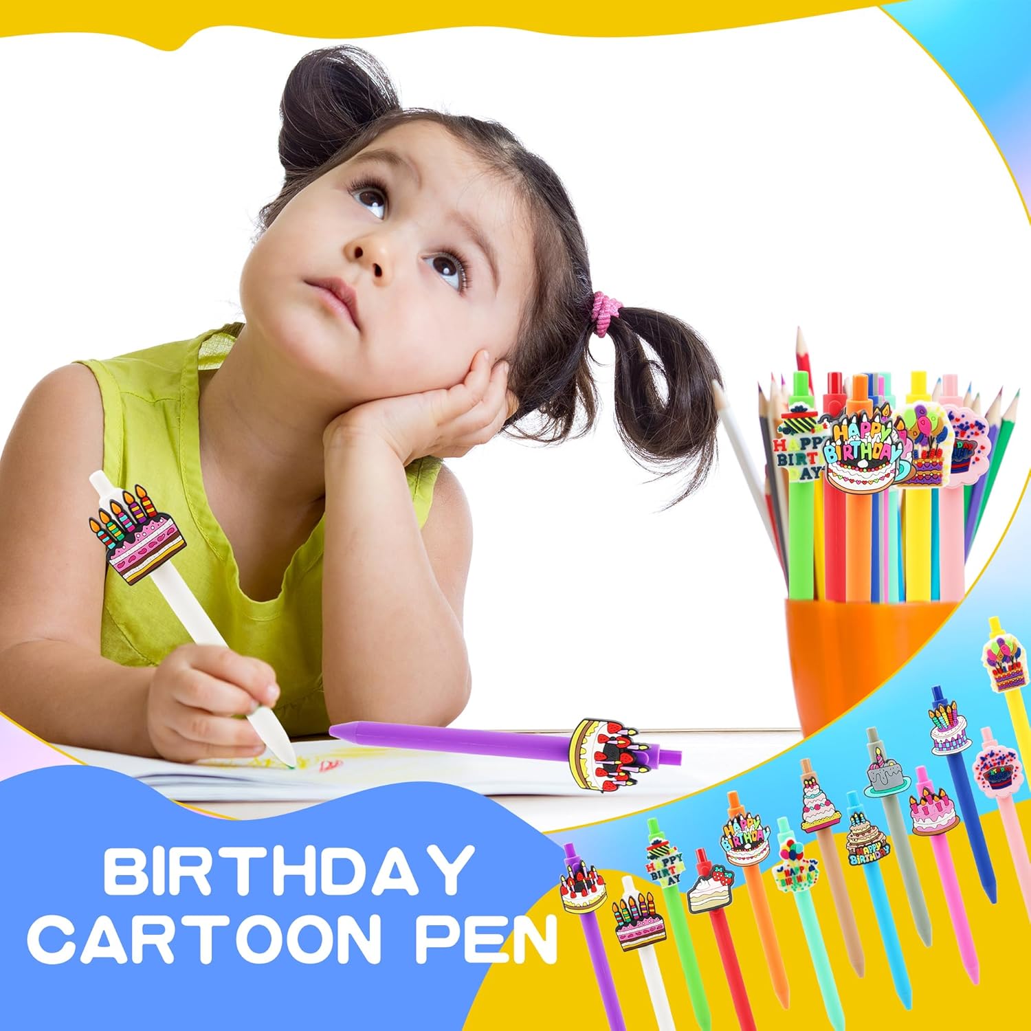 26 Pcs Cute Birthday Themed Ballpoint Pens