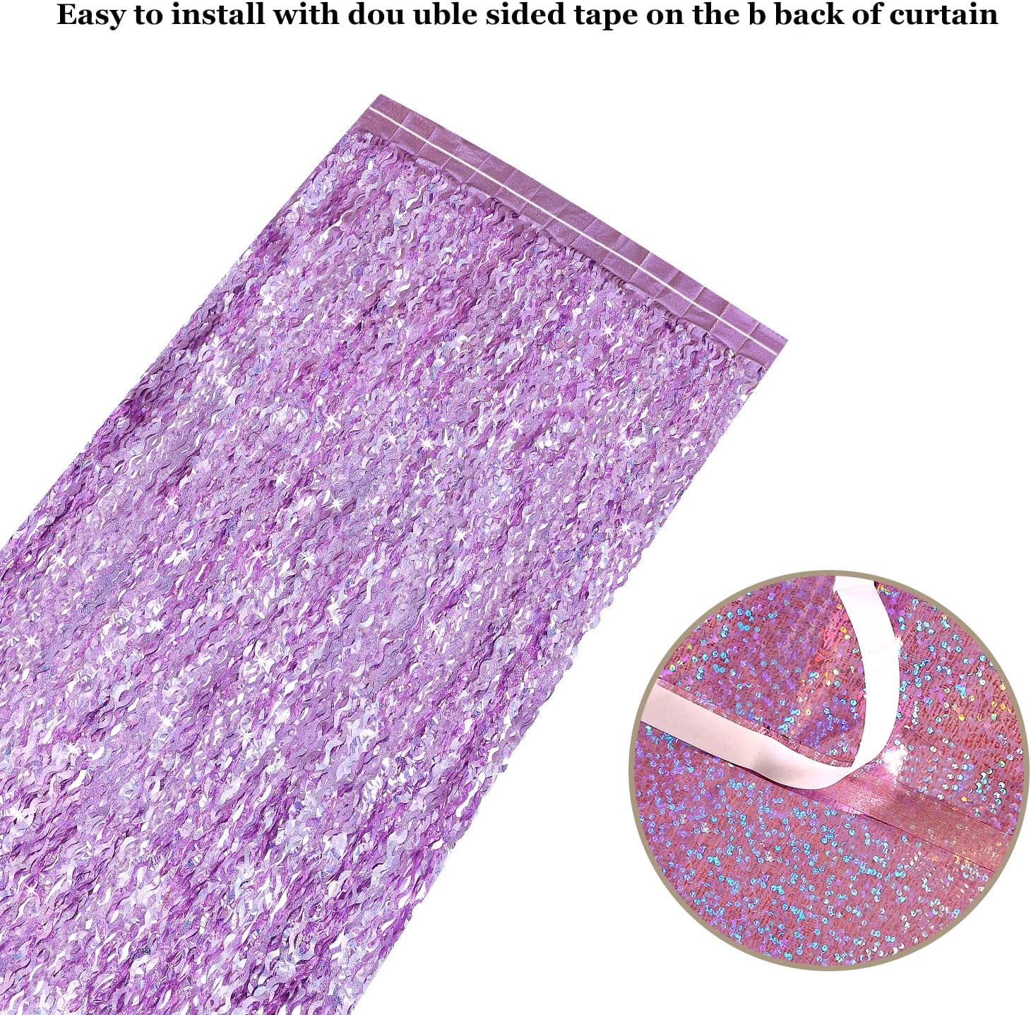 4 Pack Pink Tinsel Curtain Party Backdrop