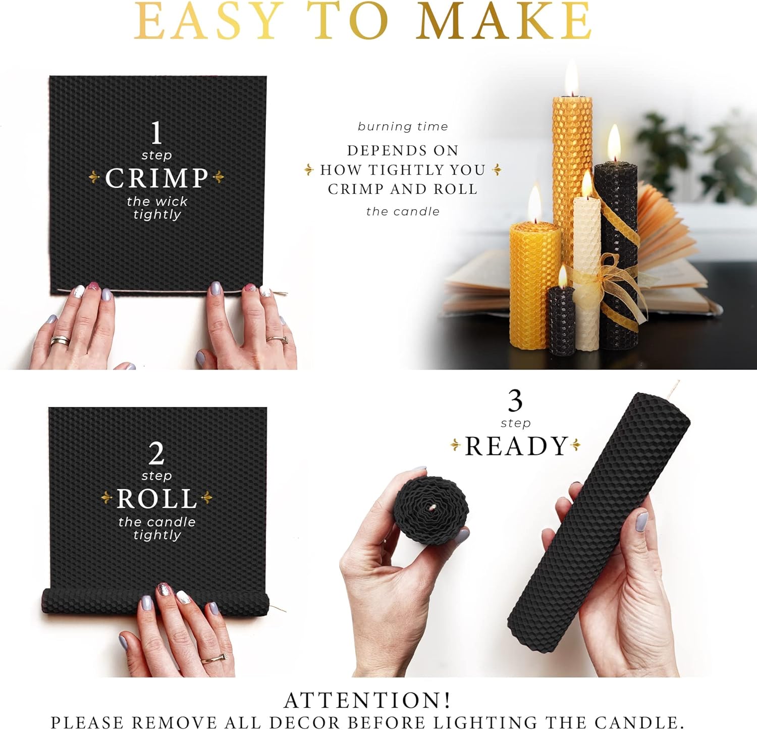 Beeswax Candle Making Kit - Luxury Decor for Home