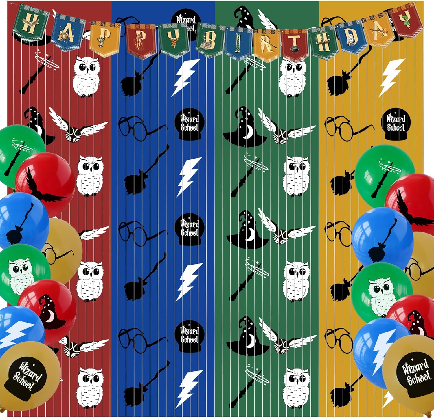 2 Pack Magical Wizard School Beaded Curtain - 66FT x 33FT