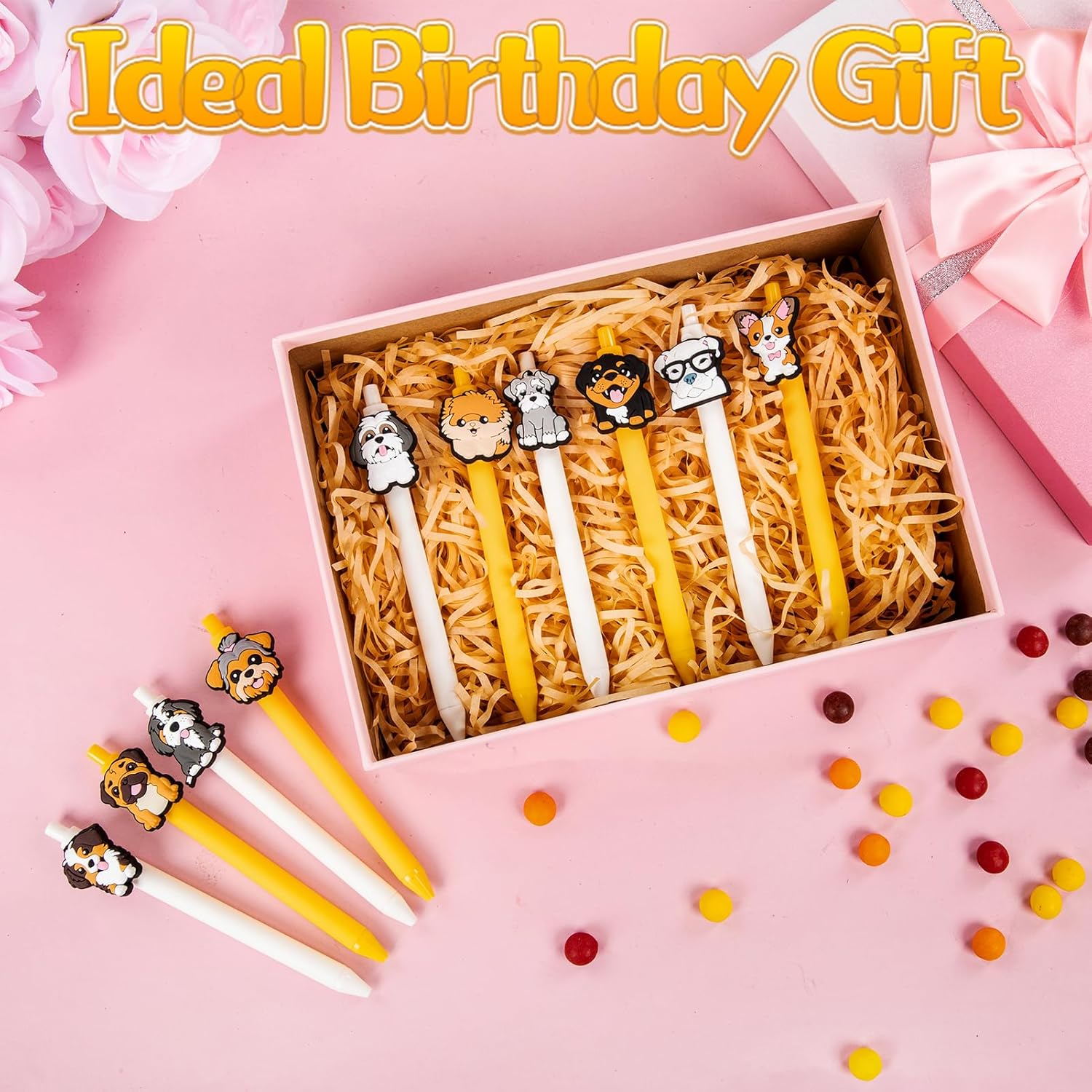 10 Piece Dog Themed Ballpoint Pen Set for Kids