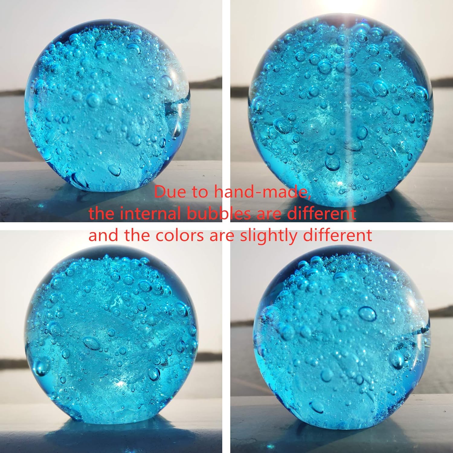 Eustuma Hand Blown Glass Ocean Bubbles Figurine