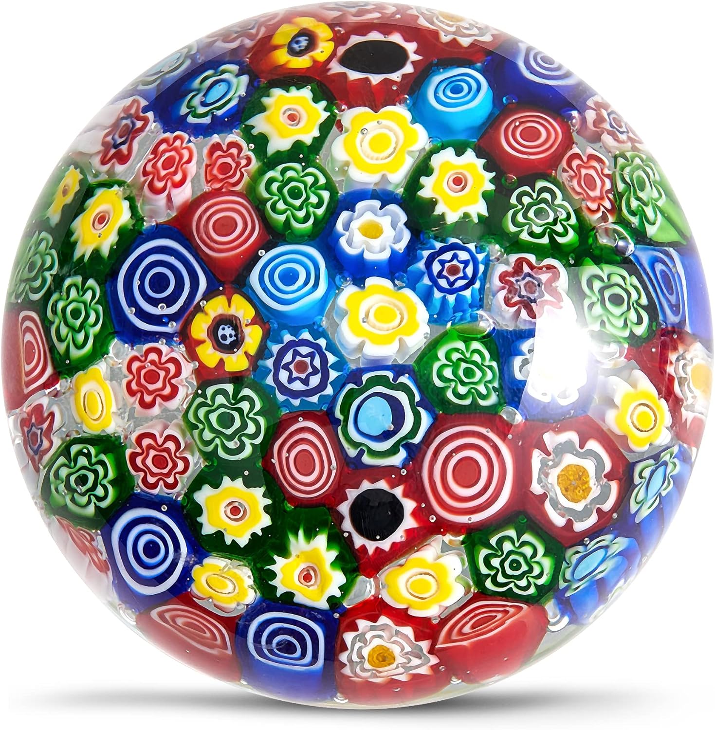 Eustuma Hand Blown Glass Flower Figurine Paperweight