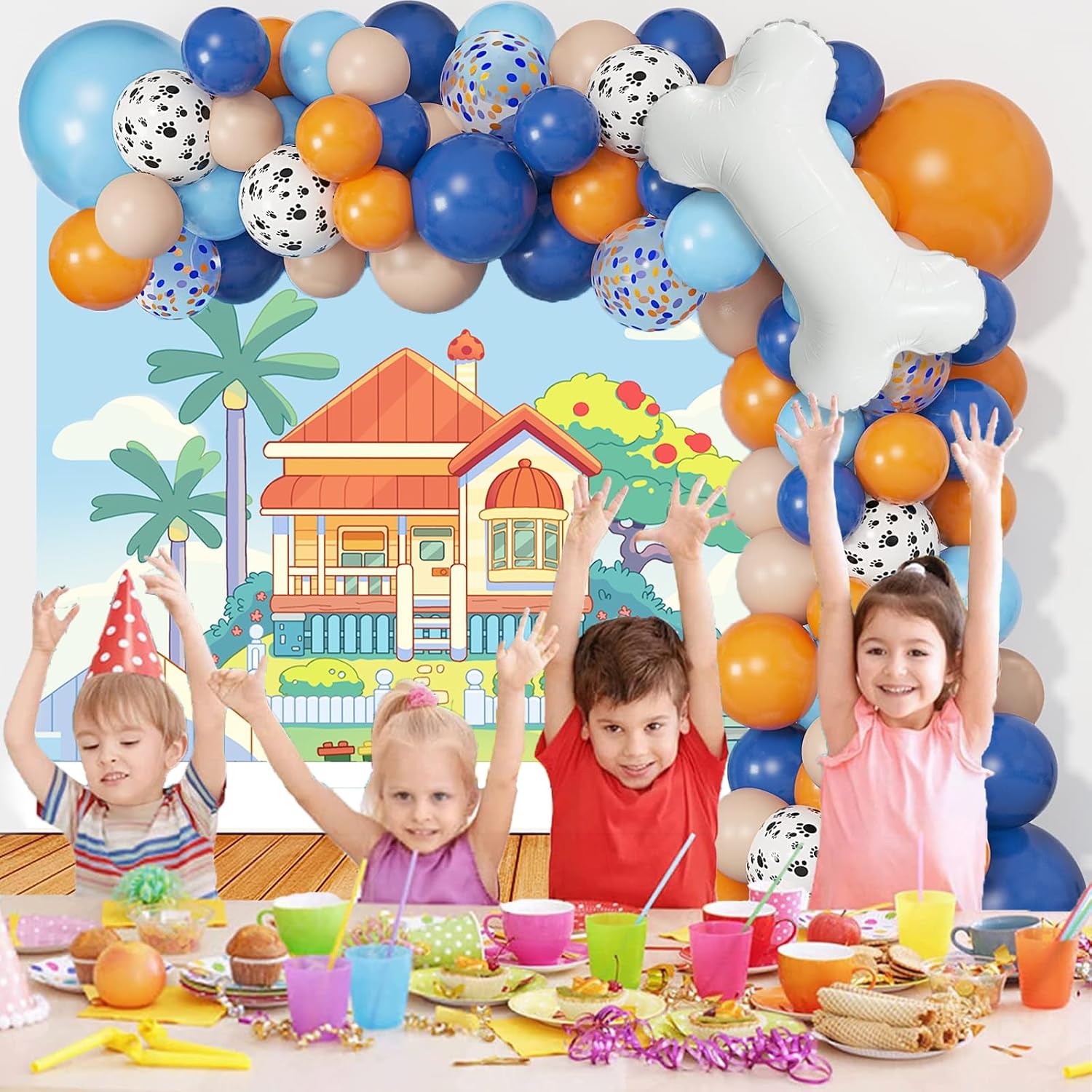 Pinkstep Happy Birthday Cartoon Backdrop for Kids
