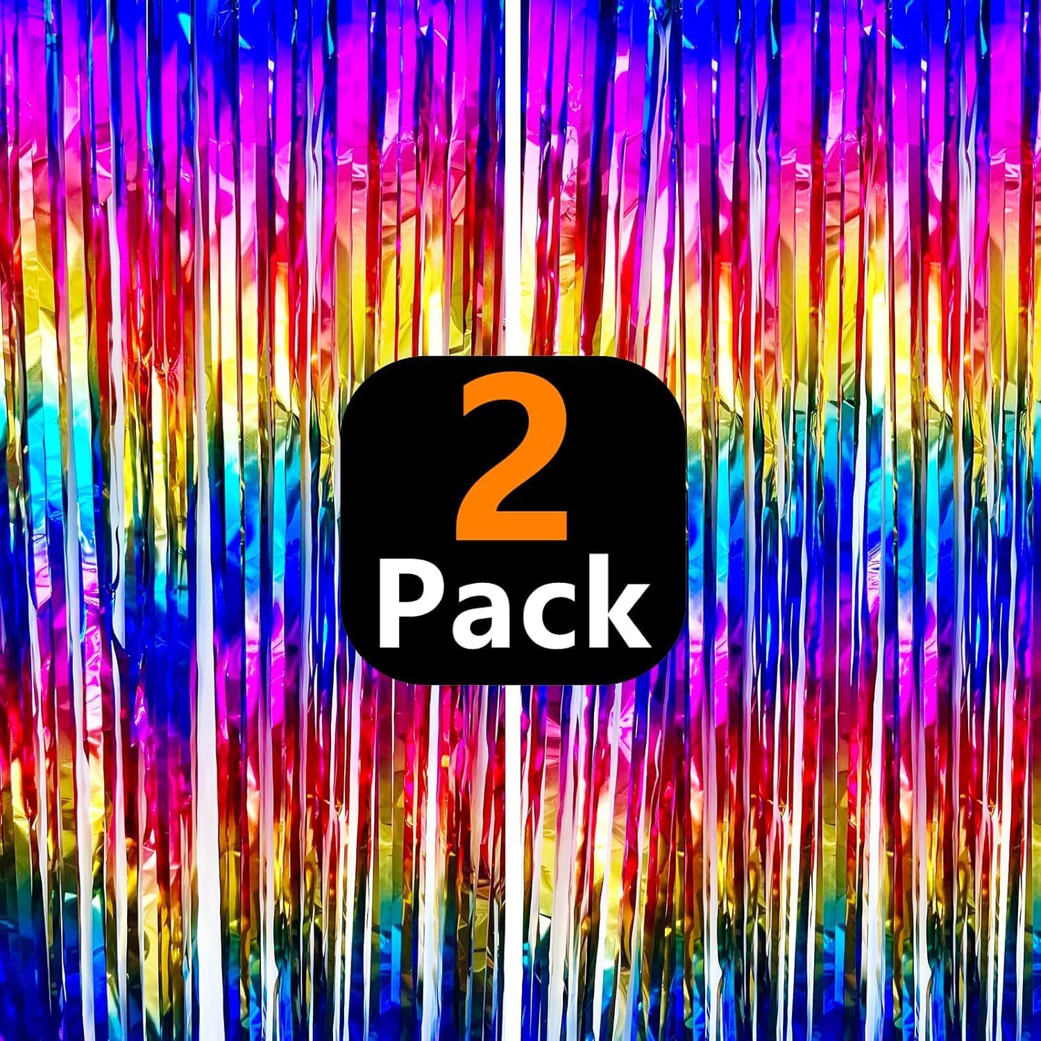 Sparkly Rainbow Foil Fringe Curtain for Party Backdrops